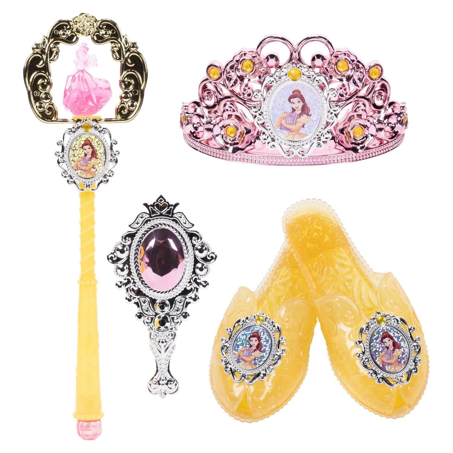 Conjunto Disfraz Princesa Disney Belle Tiara Zapatos Varita