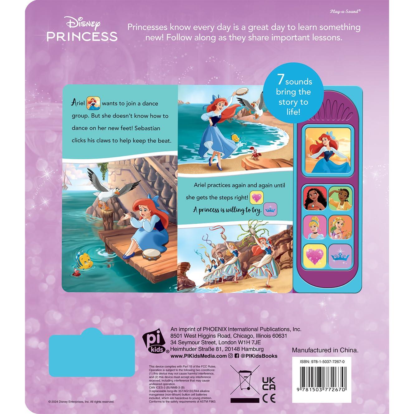 Disney Princess Moana, Ariel, Cinderella, and More! - Princess Lessons Sound Book - PI Kids