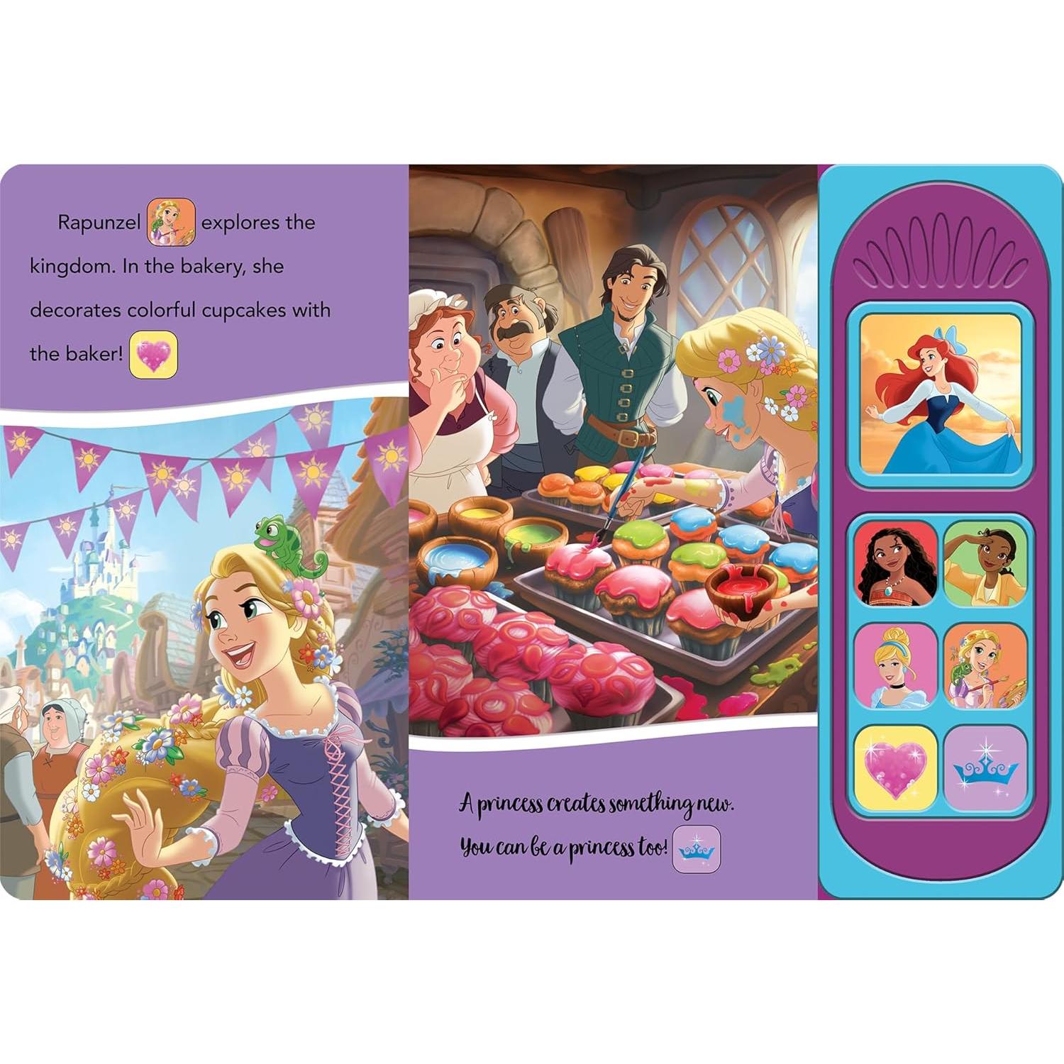 Disney Princess Moana, Ariel, Cinderella, and More! - Princess Lessons Sound Book - PI Kids