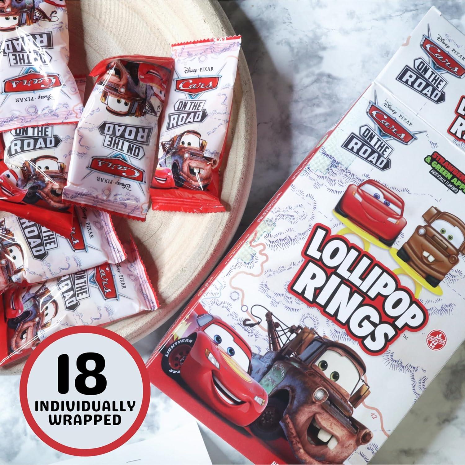 Anillos Lollipop Disney Pixar Cars 18 Piezas Sabor Fresa