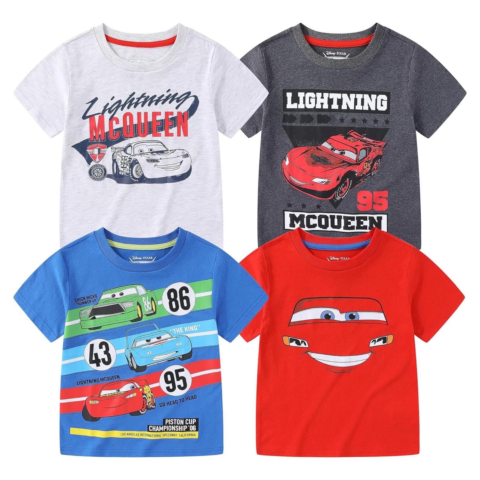 Paquete de 4 Camisetas Rayo McQueen Disney para Niños