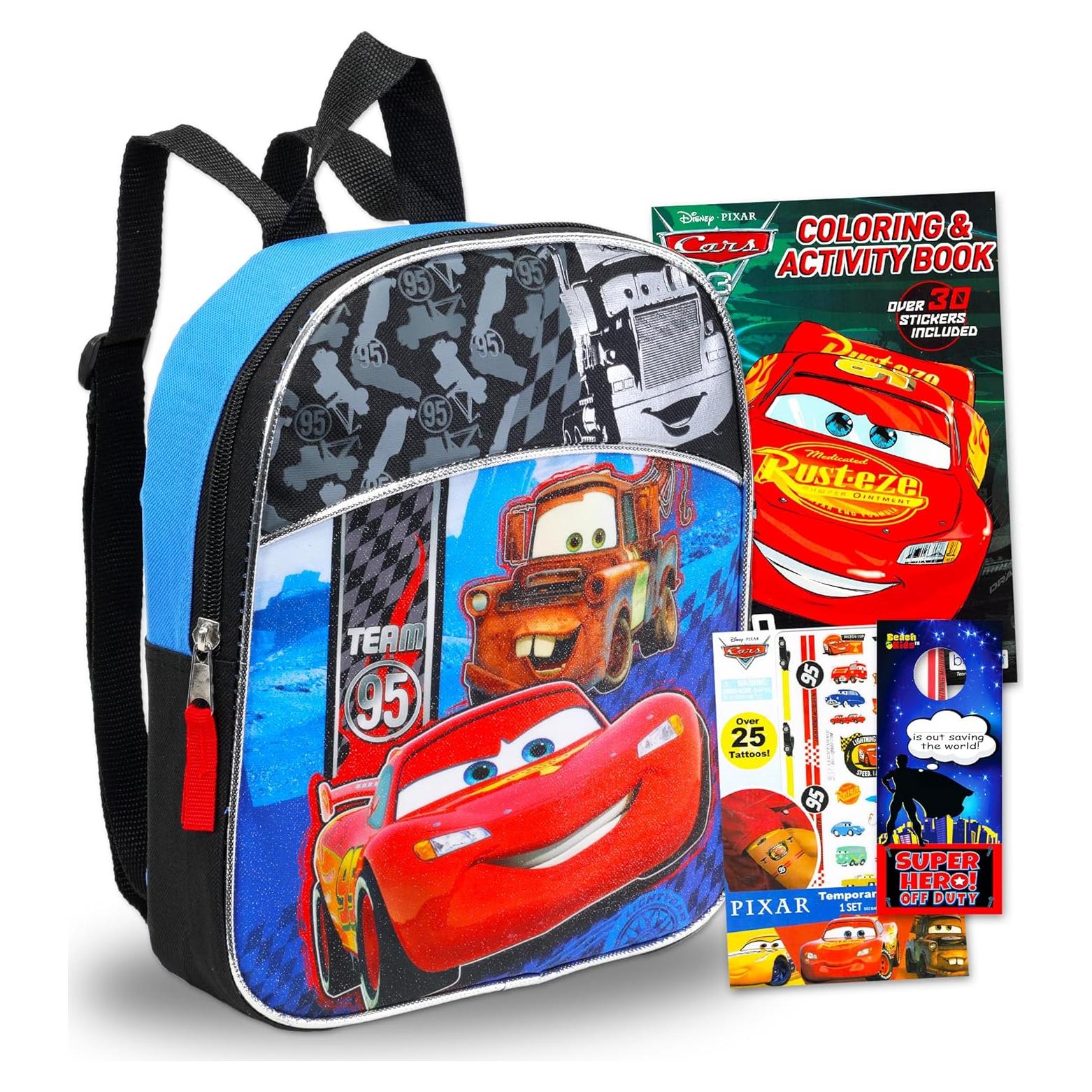 Disney Cars Backpack for Toddlers ~ Deluxe 11" Mini Cars Preschool Backpack