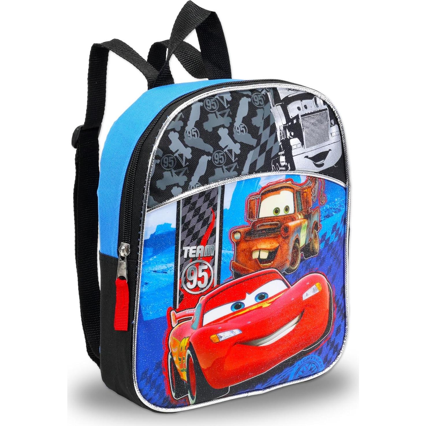 Disney Cars Backpack for Toddlers ~ Deluxe 11" Mini Cars Preschool Backpack