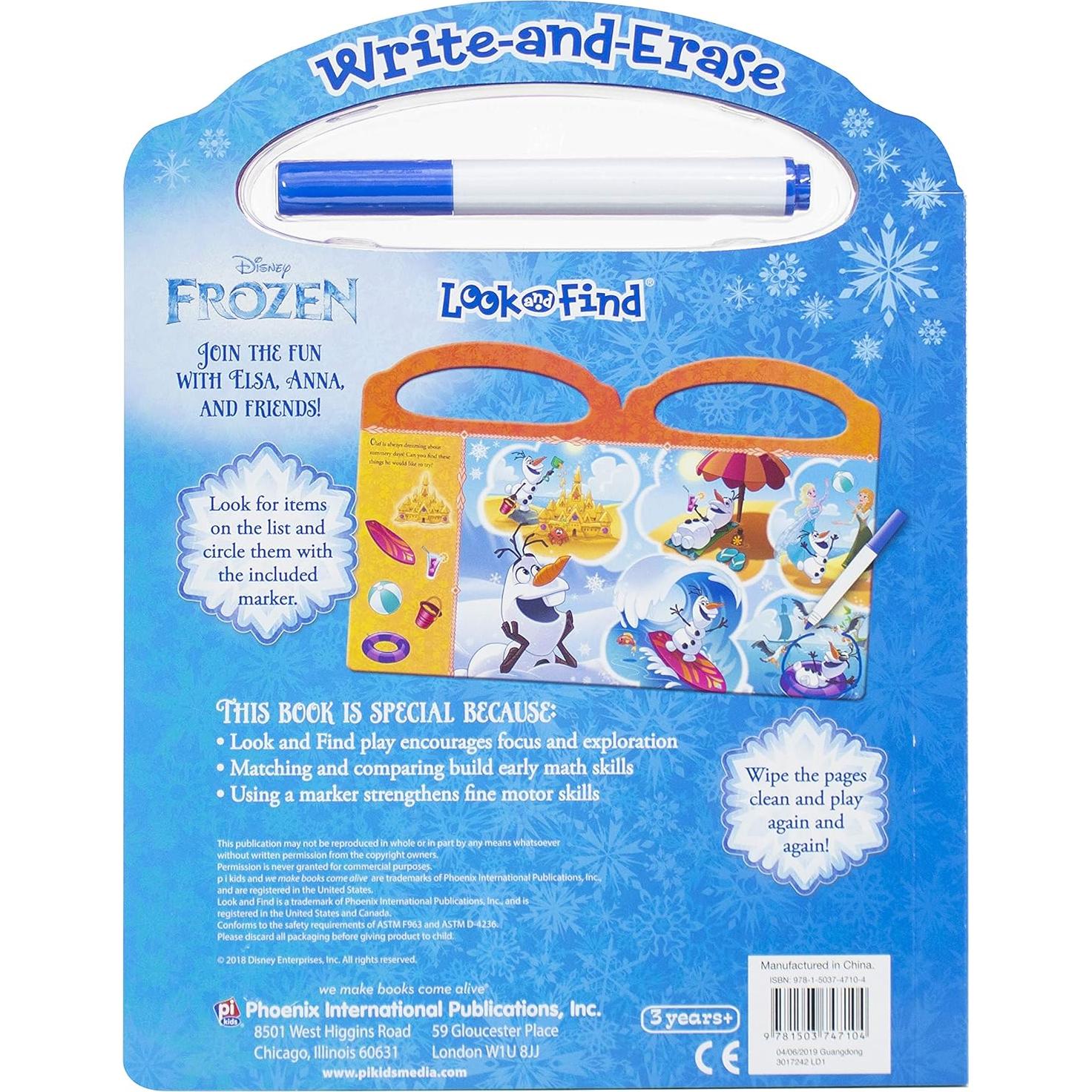Disney Frozen - Write-and-Erase Look and Find - Wipe Clean Learning Board - PI Kids