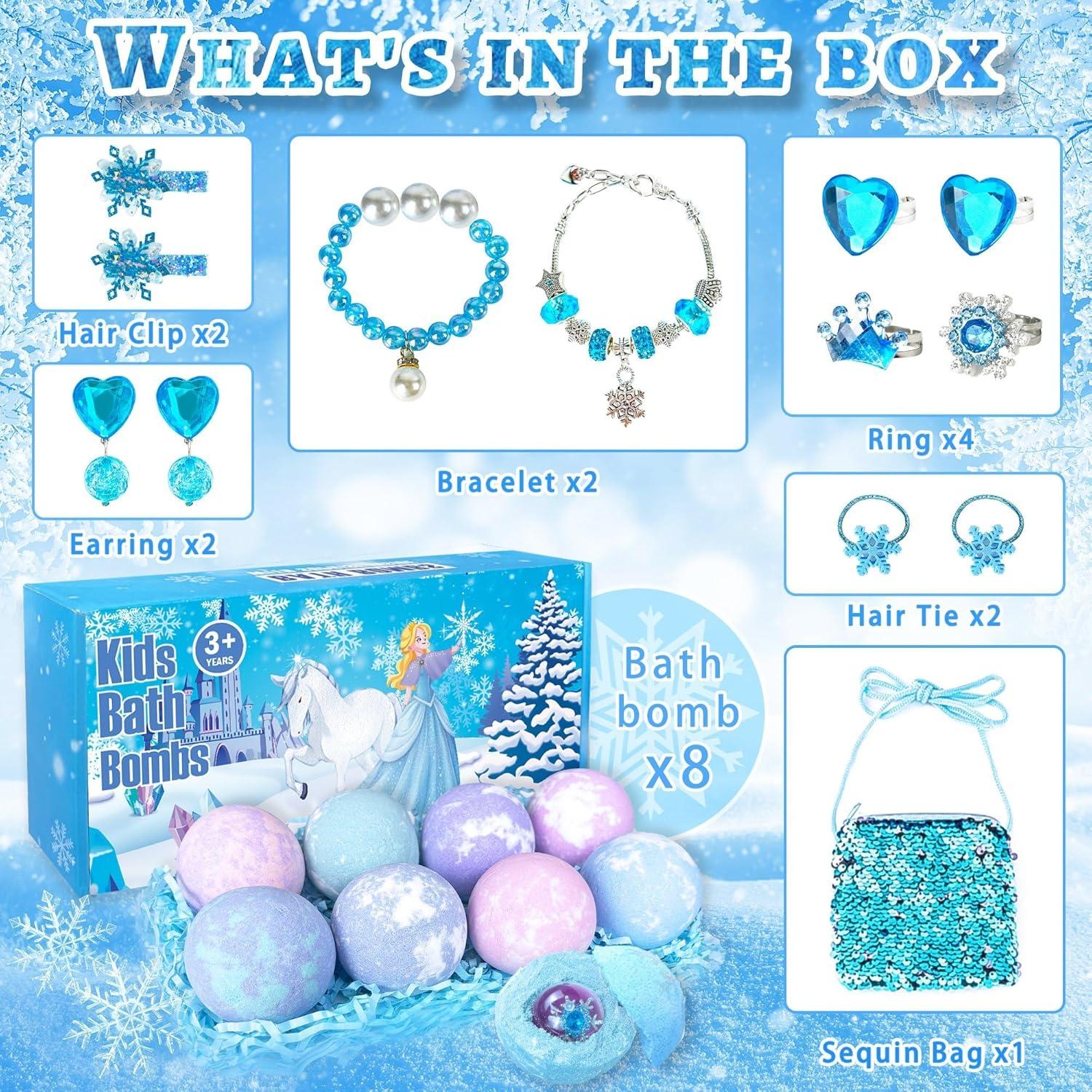 Bombas de Baño Siawoy para Niños - 8 Piezas con Joyería