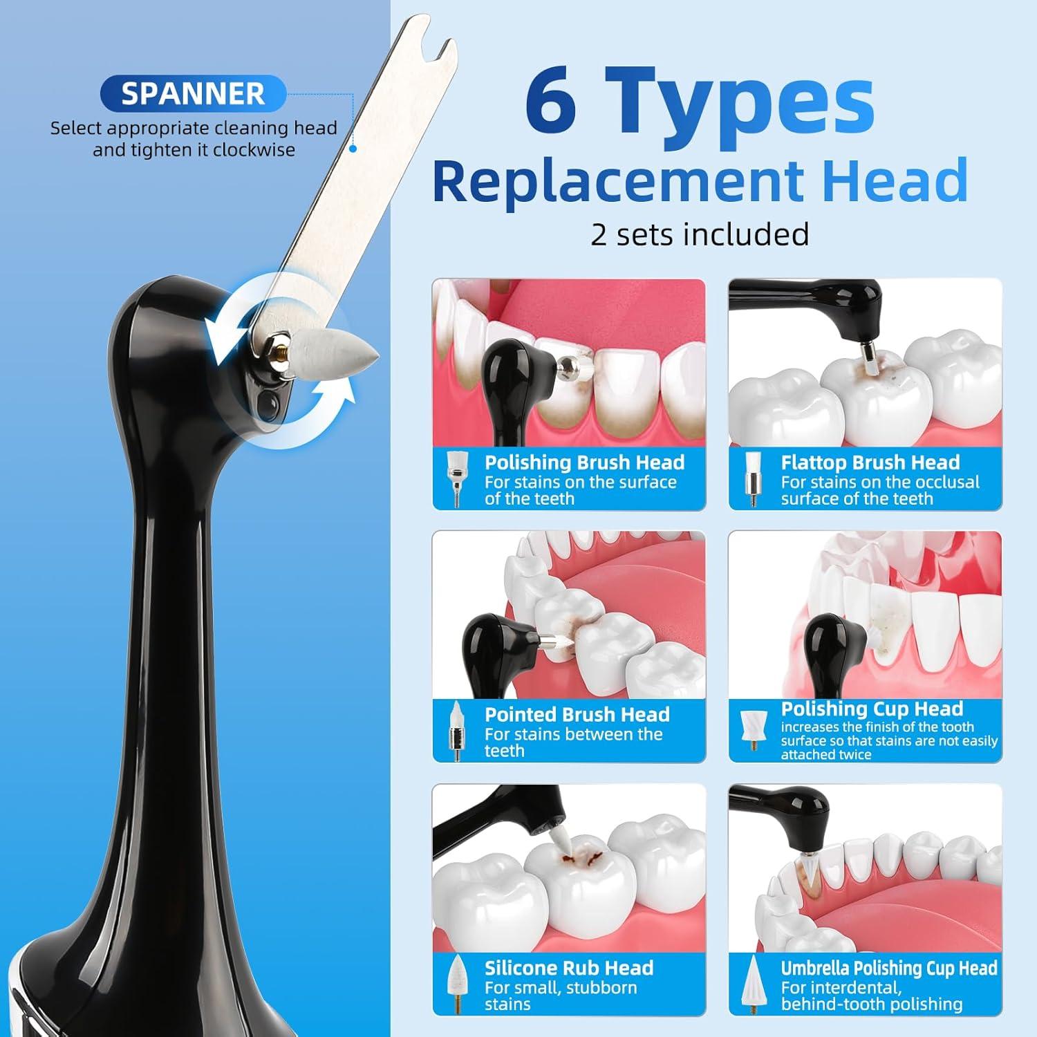 Pulidor Dental GUPAY Recargable con Luz LED y 5 Modos