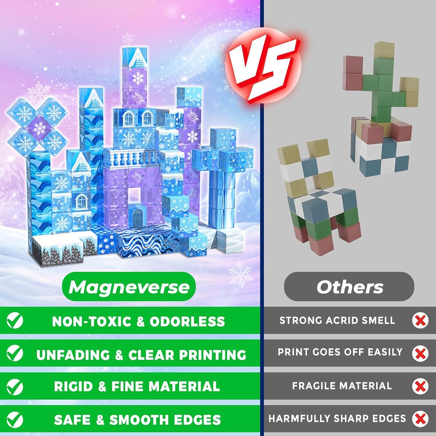 Bloques Magnéticos 100 Piezas Magneverse para Niños 3-12 Años