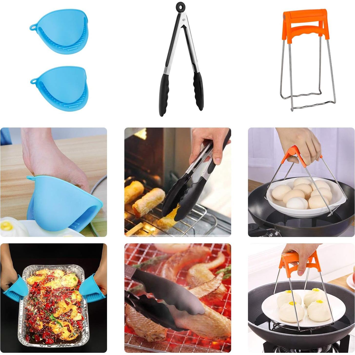 3 Qt Accessories Set for Pot, Compatible with Pot Accessories 3 Quart Only, Mini Accessory Including Sealing Ring Steamer Basket Springform Pan Egg Rack Trivet