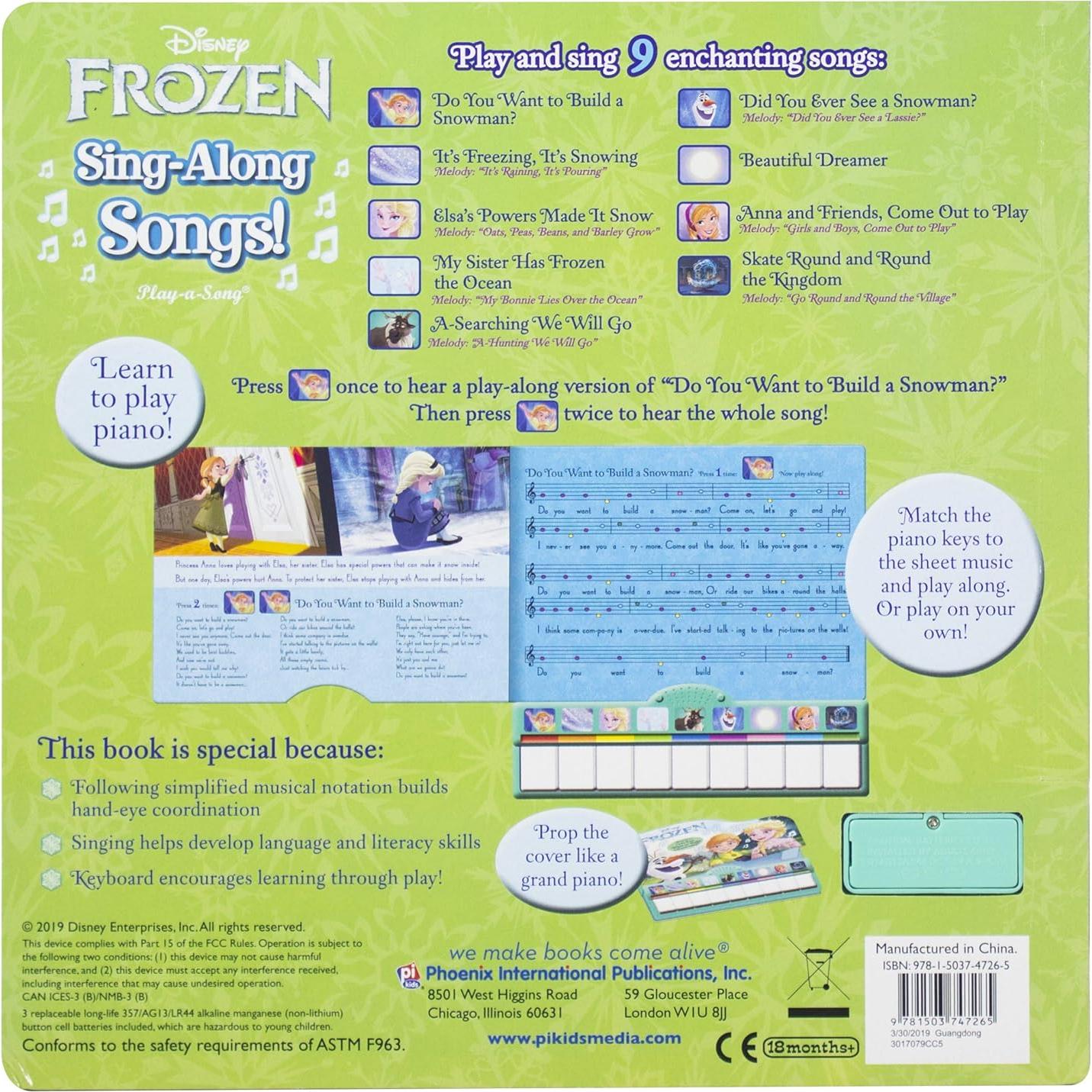 Disney Frozen Elsa, Anna, Olaf, and More! - Sing-Along Songs! Piano Songbook with Built-In Keyboard - Features "Do You want to Build a Snowman?" - PI Kids