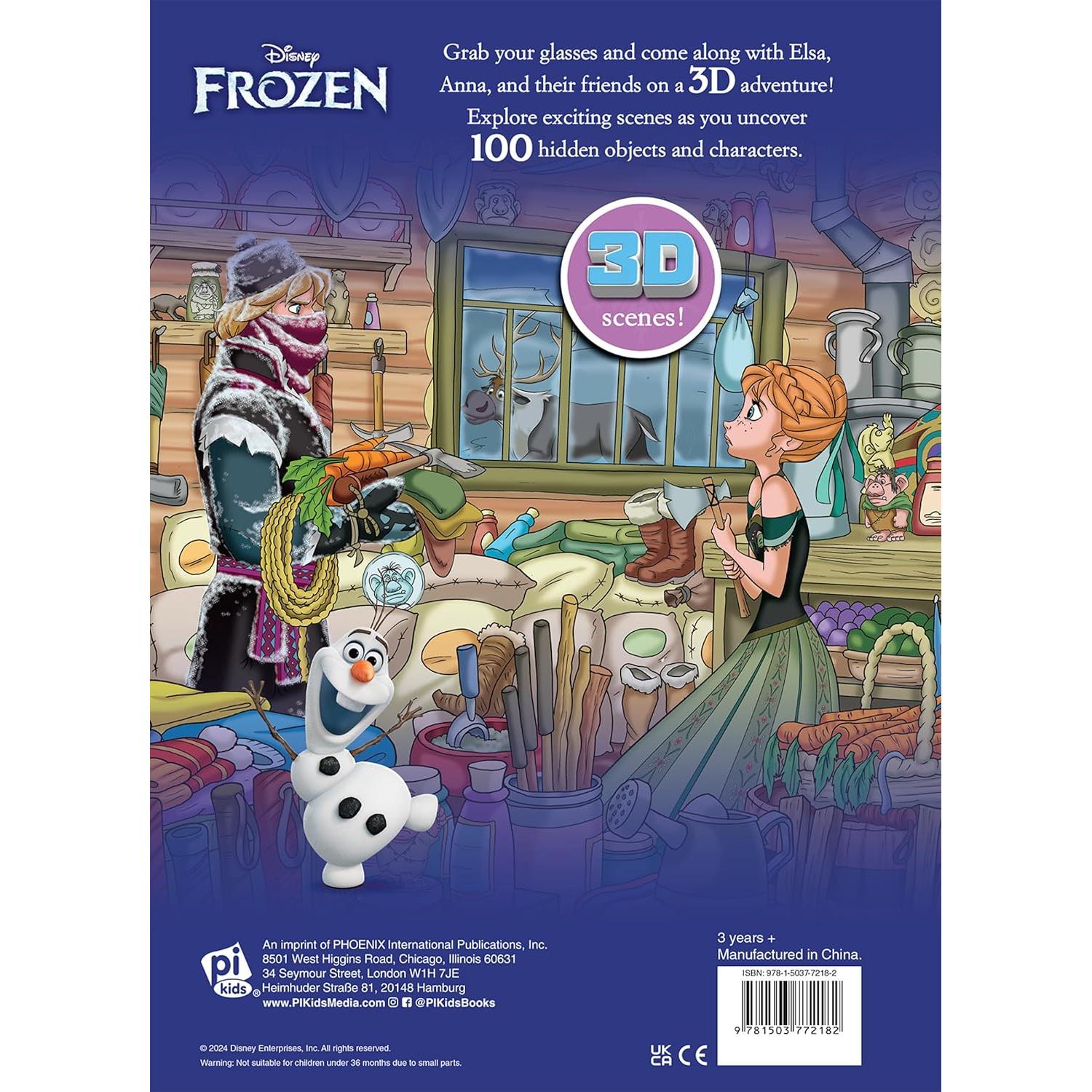 Disney Frozen Elsa, Olaf, Anna, and More! - 3D Look and Find Activity Book! - 3D Glasses Included! - PI Kids