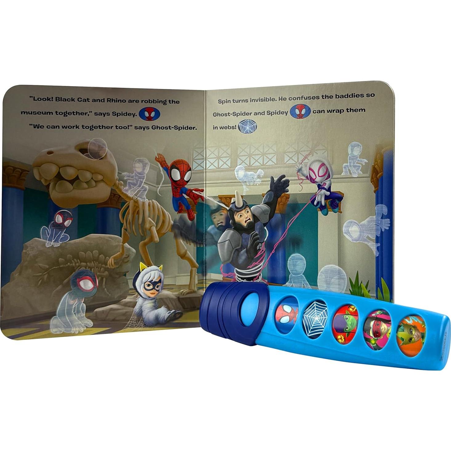 Disney Junior Marvel Spidey and His Amazing Friends - Glow Spidey Glow! Book and 5-Sound Flashlight Set - Spider-man - PI Kids