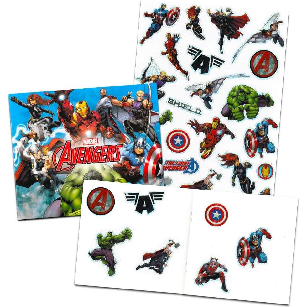Libro de Colorear Marvel Superhéroes con Tatuajes y Stickers