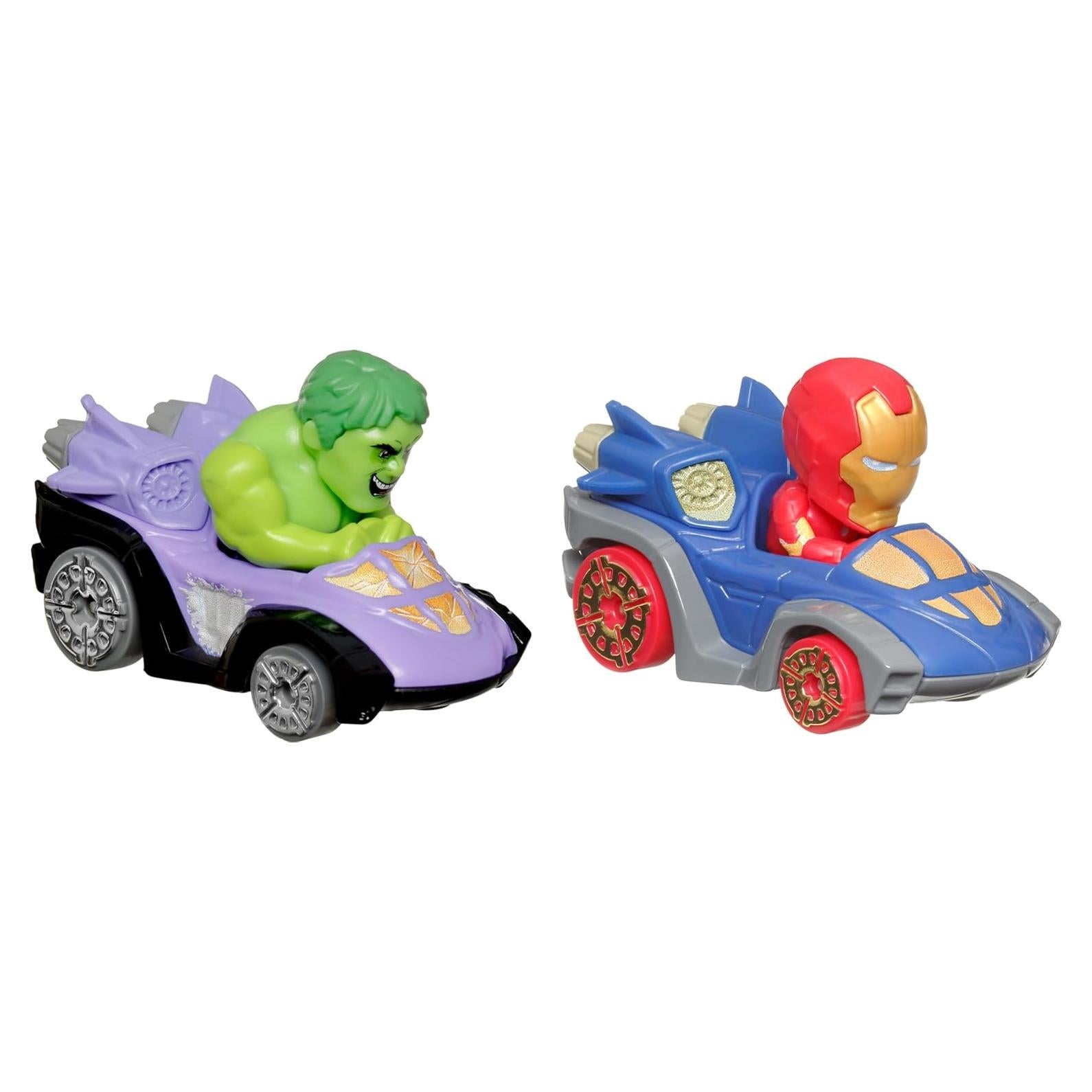 Hot Wheels RacerVerse 2-Pack Coches Metal Fundido Hulk e Iron Man