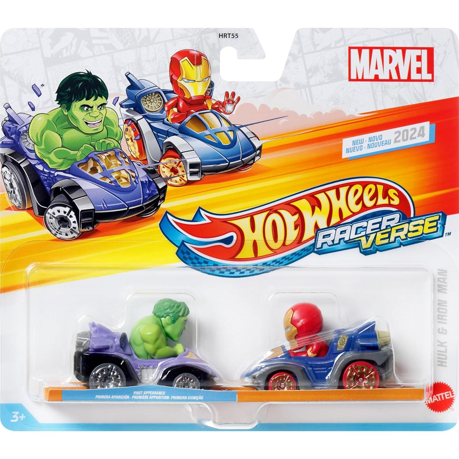 Hot Wheels RacerVerse 2-Pack Coches Metal Fundido Hulk e Iron Man