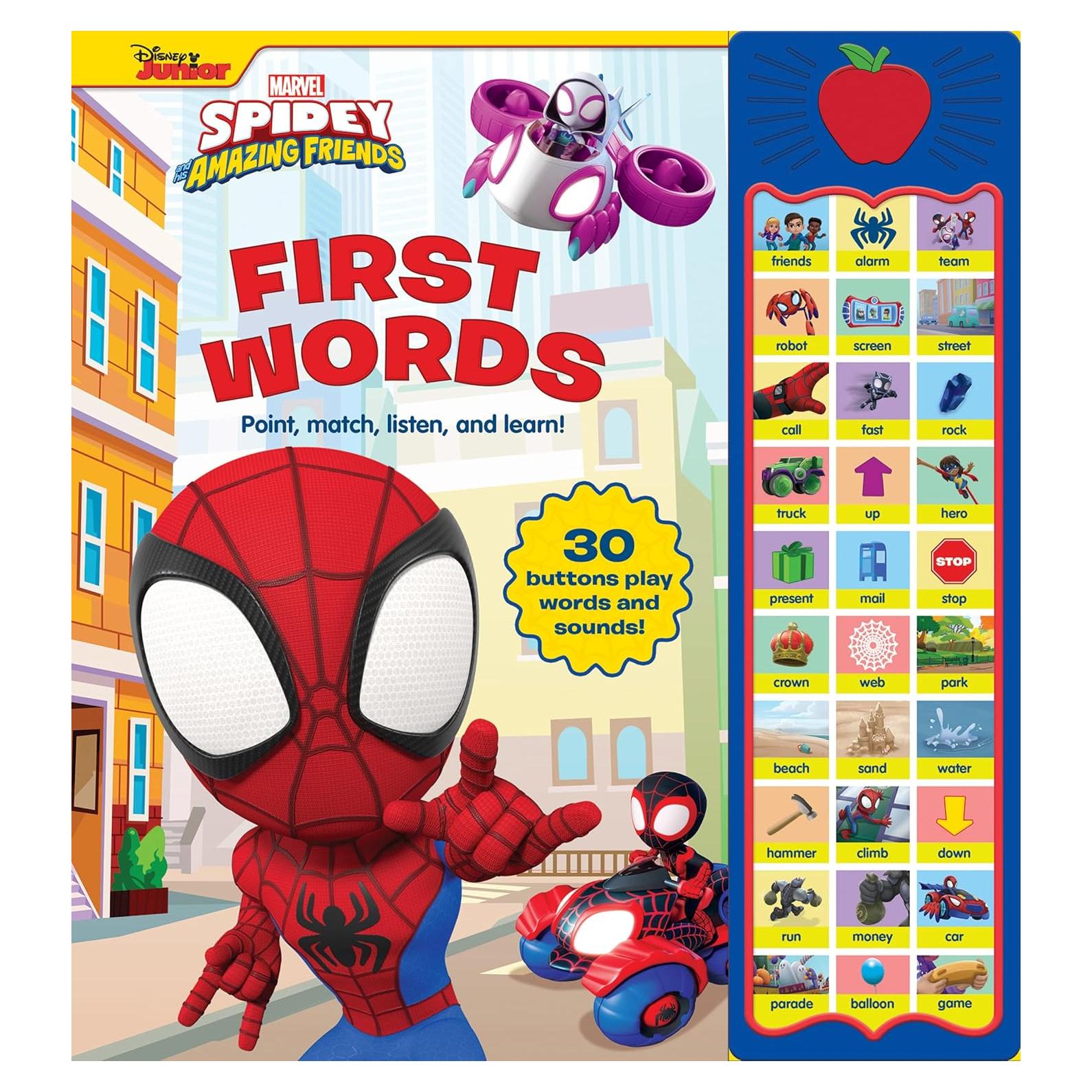 Marvel Spider-man - Spidey and His Amazing Friends - First Words! Point, Match, Listen, and Learn! 30-Button Sound Book – PI Kids