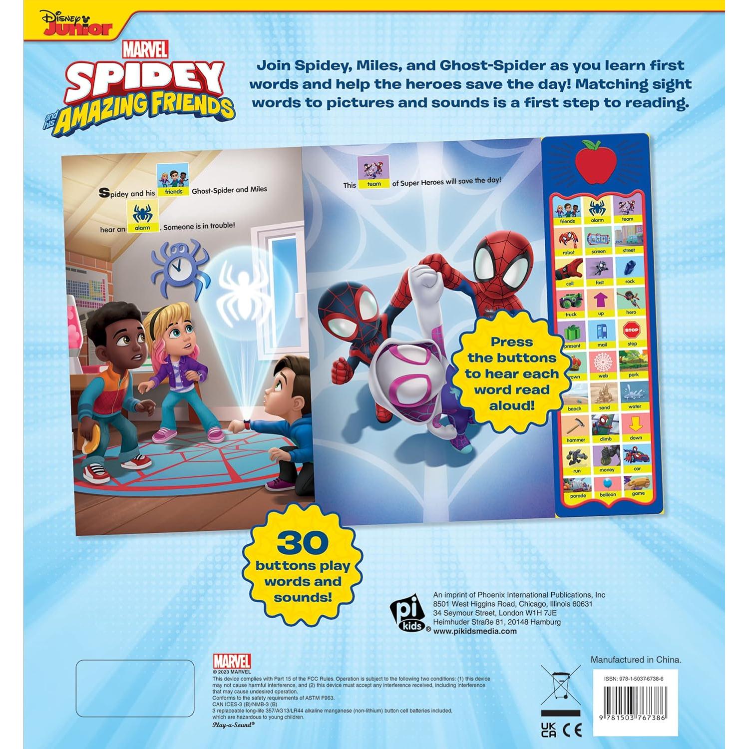 Marvel Spider-man - Spidey and His Amazing Friends - First Words! Point, Match, Listen, and Learn! 30-Button Sound Book – PI Kids