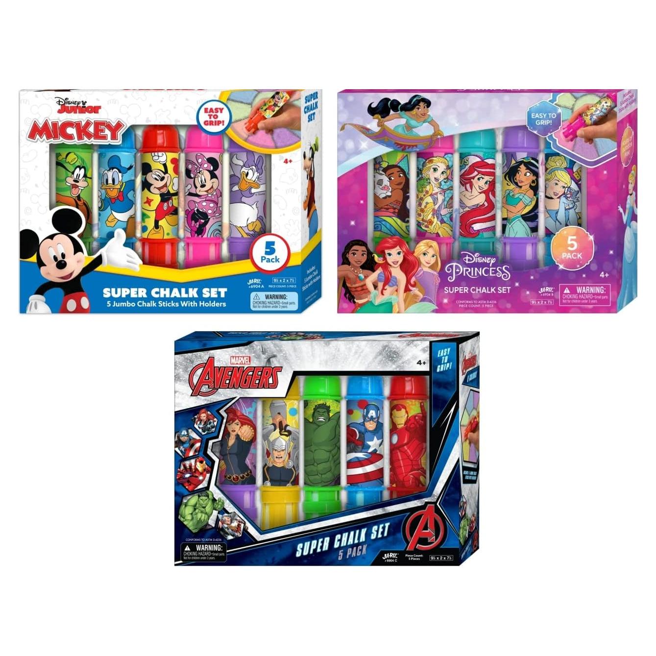 Conjunto de Tiza de Acera Disney & Marvel con Sujetador - 3 Paquetes