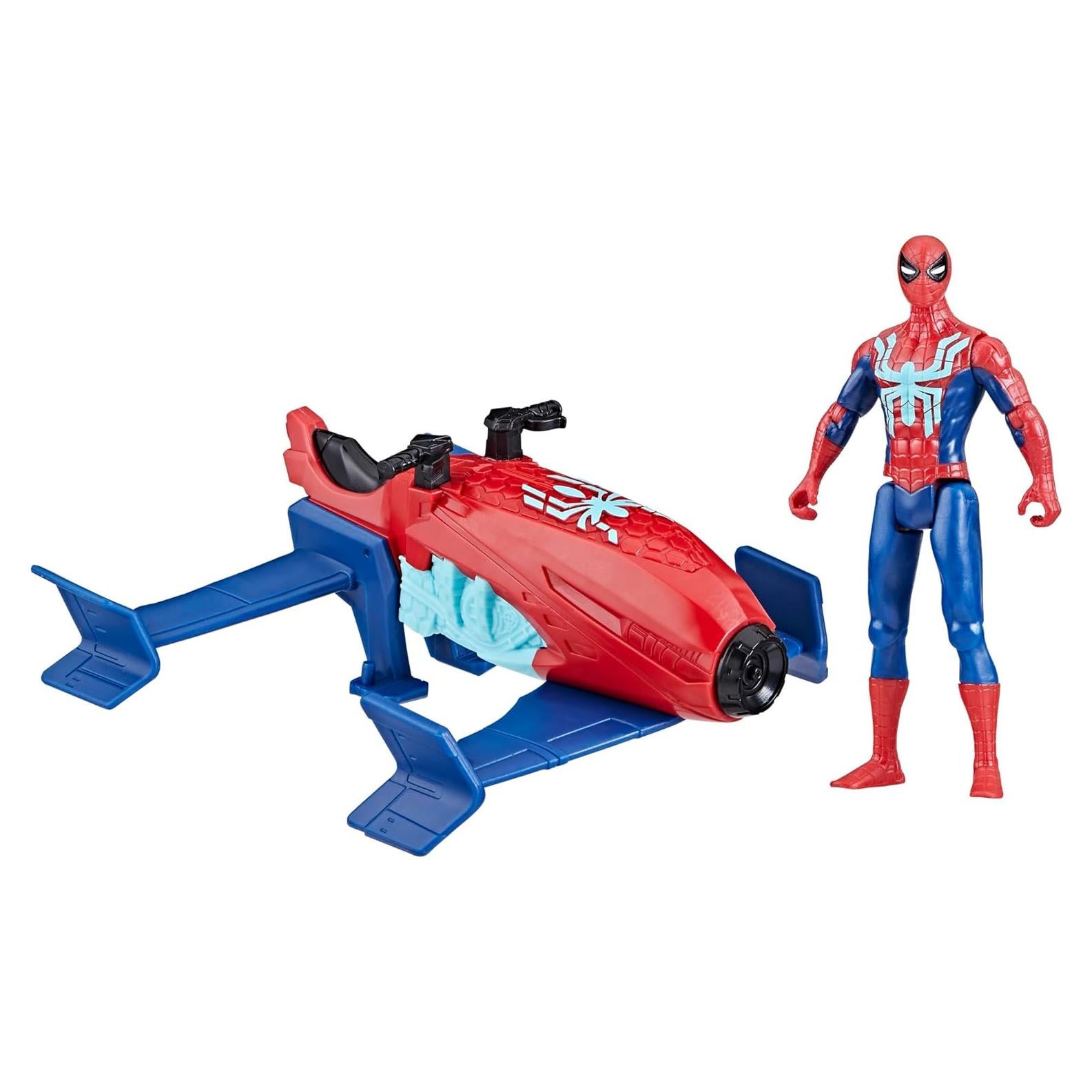 Marvel Epic Hero Series Web Splashers Spider-Man Hydro Jet Blast, 4-Inch Action Figure and Vehicle Playset, Super Hero Toys for Kids 4 and Up