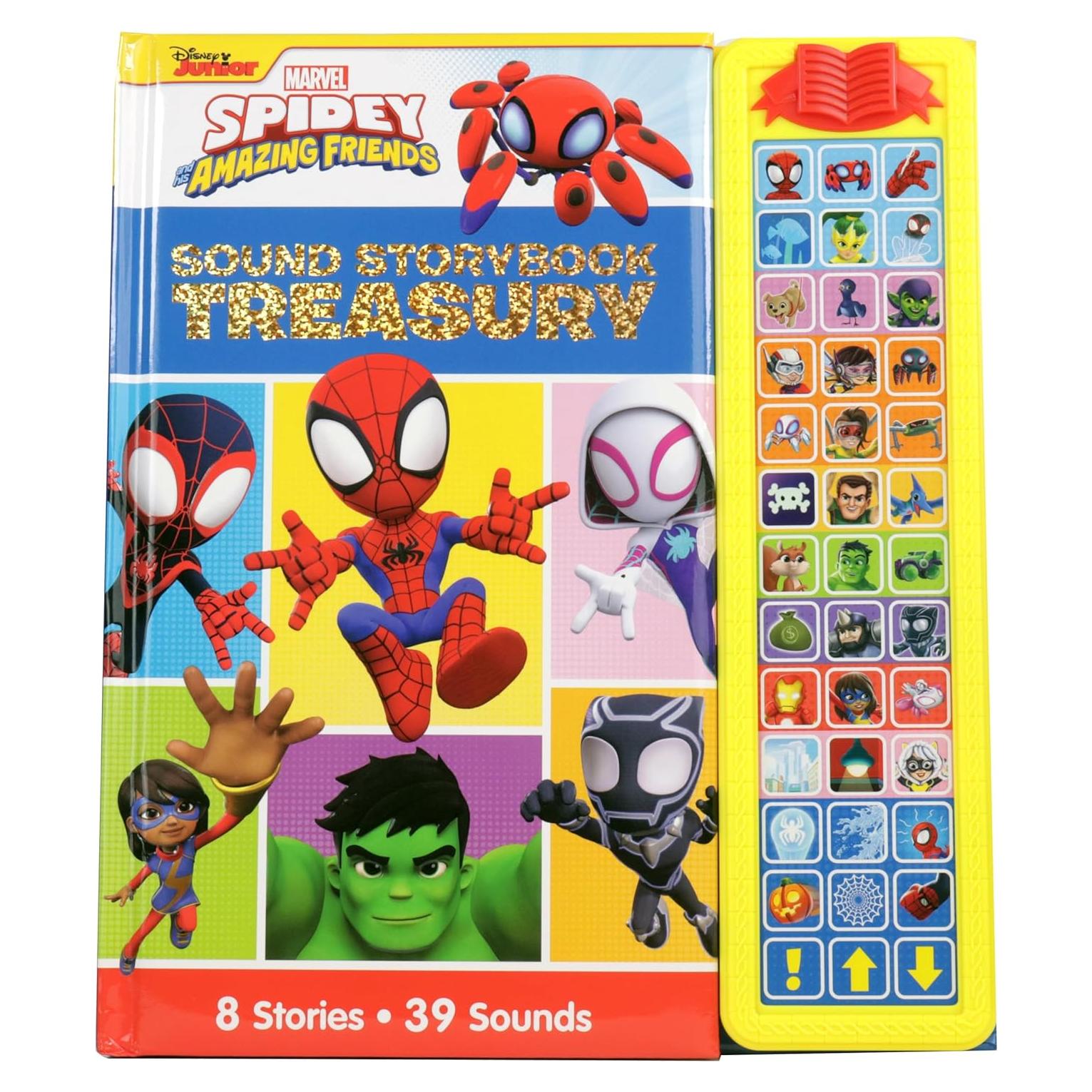 Disney Junior Marvel Spidey and His Amazing Friends: Sound Storybook Treasury - 39-Button Sound Book - PI Kids
