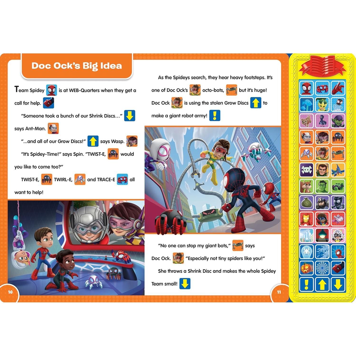 Disney Junior Marvel Spidey and His Amazing Friends: Sound Storybook Treasury - 39-Button Sound Book - PI Kids