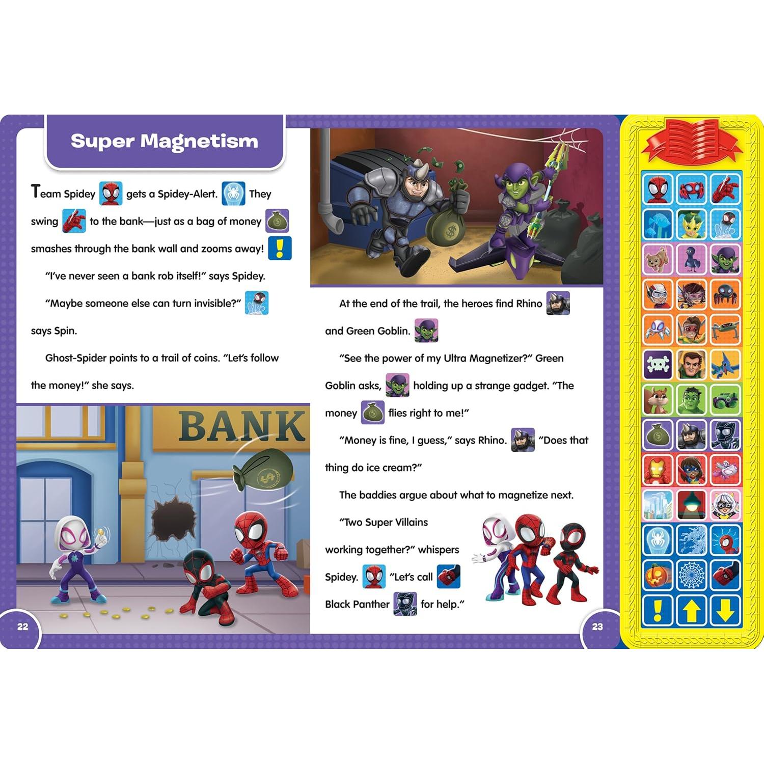 Disney Junior Marvel Spidey and His Amazing Friends: Sound Storybook Treasury - 39-Button Sound Book - PI Kids