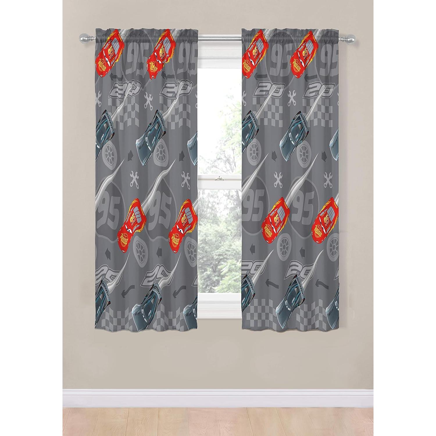 Cortinas Jay Franco Cars 63" x 42" Gris - Decoración Infantil