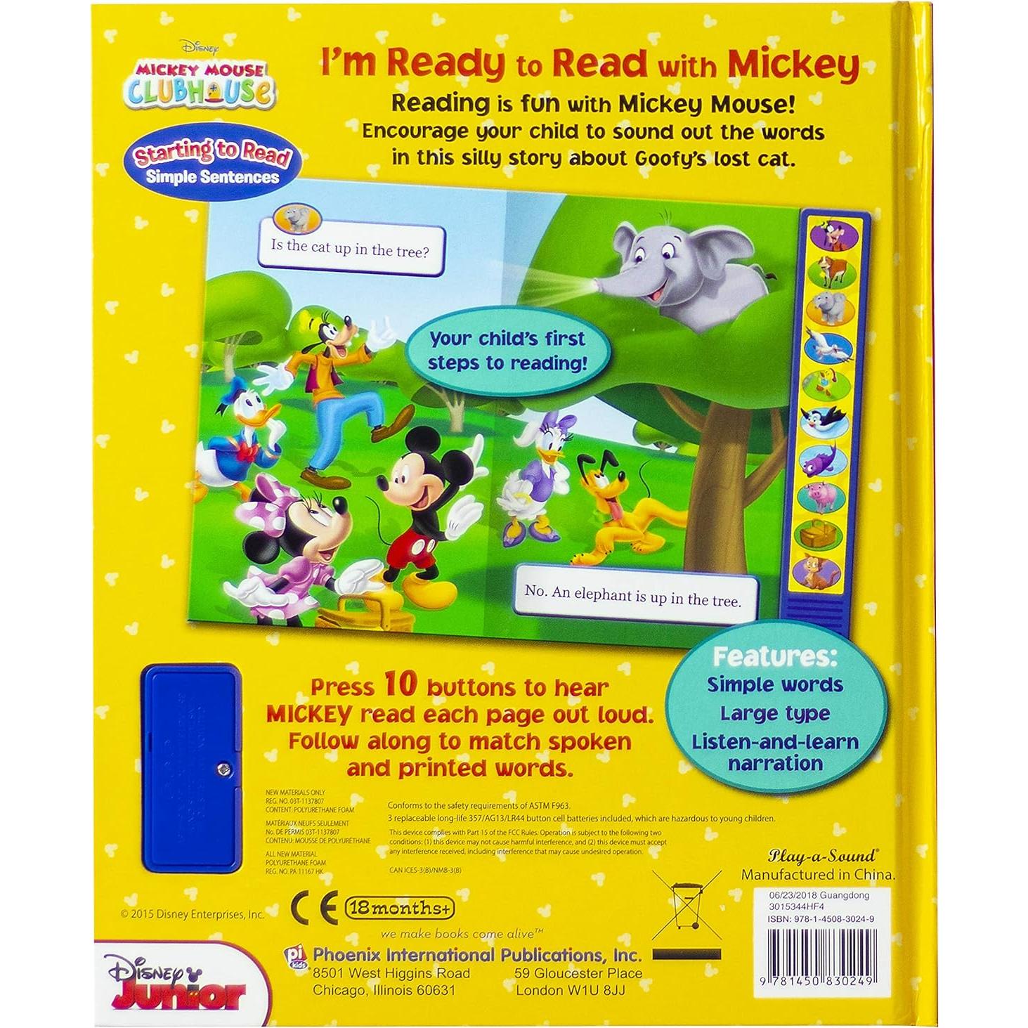 Disney Mickey Mouse Clubhouse - I'm Ready to Read With Mickey Sound Book - Play-a-Sound - PI Kids