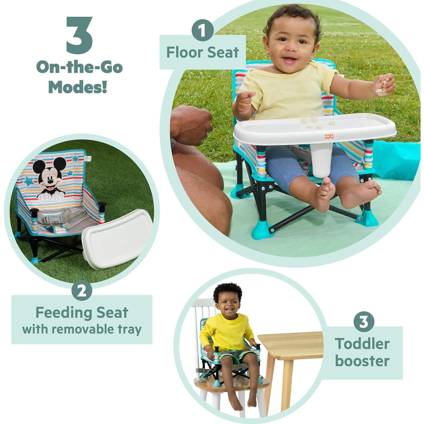 Asiento Elevador Portátil Bright Starts Mickey Mouse 6-36 Meses