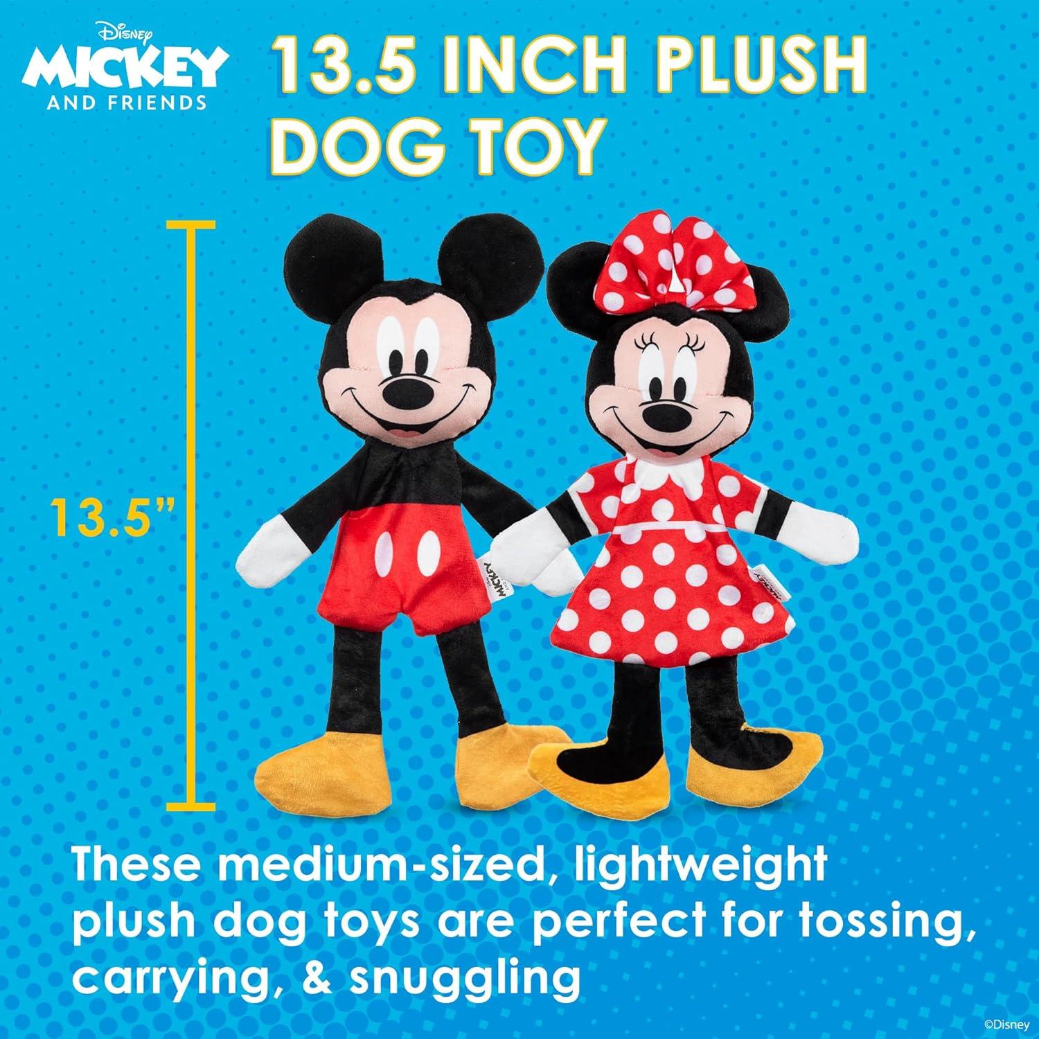 Conjunto 2 Juguetes Peluche Perro Mickey Minnie 34cm