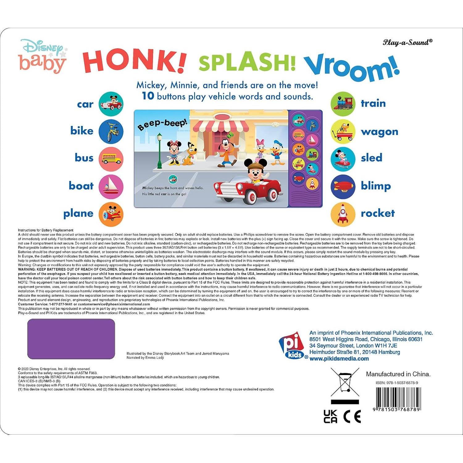 Disney Baby Mickey Mouse, Minnie, and More! - Mickey on the Move 10-Button Sound Book - PI Kids