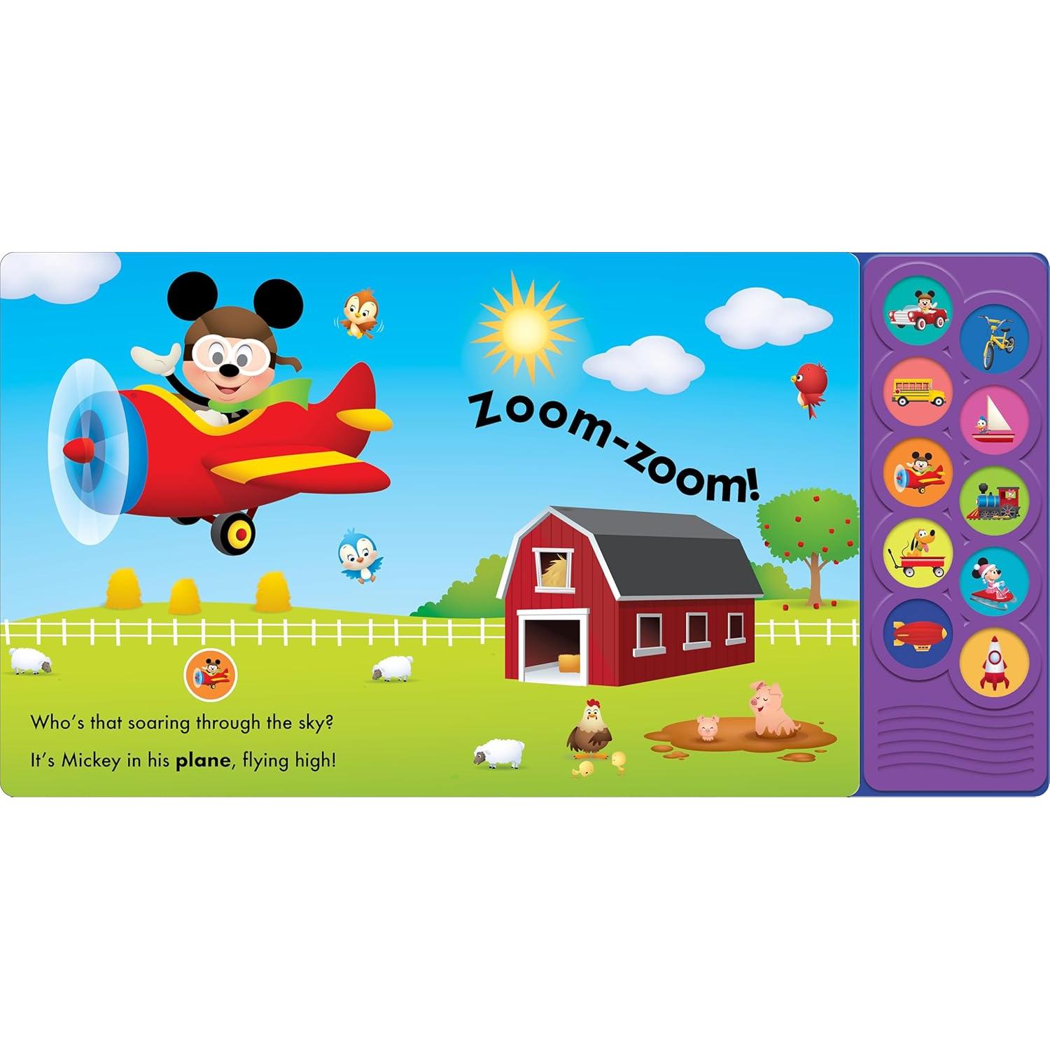 Disney Baby Mickey Mouse, Minnie, and More! - Mickey on the Move 10-Button Sound Book - PI Kids