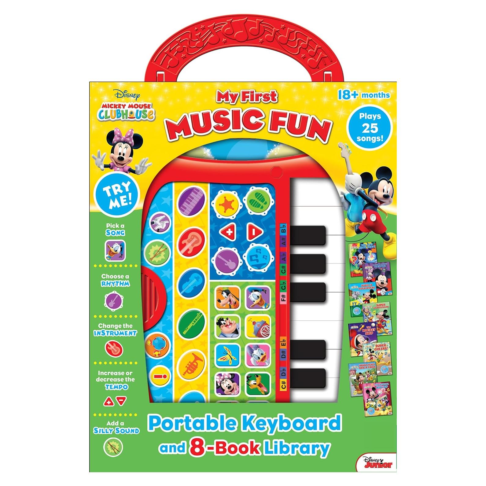 Disney Mickey Mouse Clubhouse - My First Music Fun Portable Electronic Keyboard and 8-Book Library - PI Kids