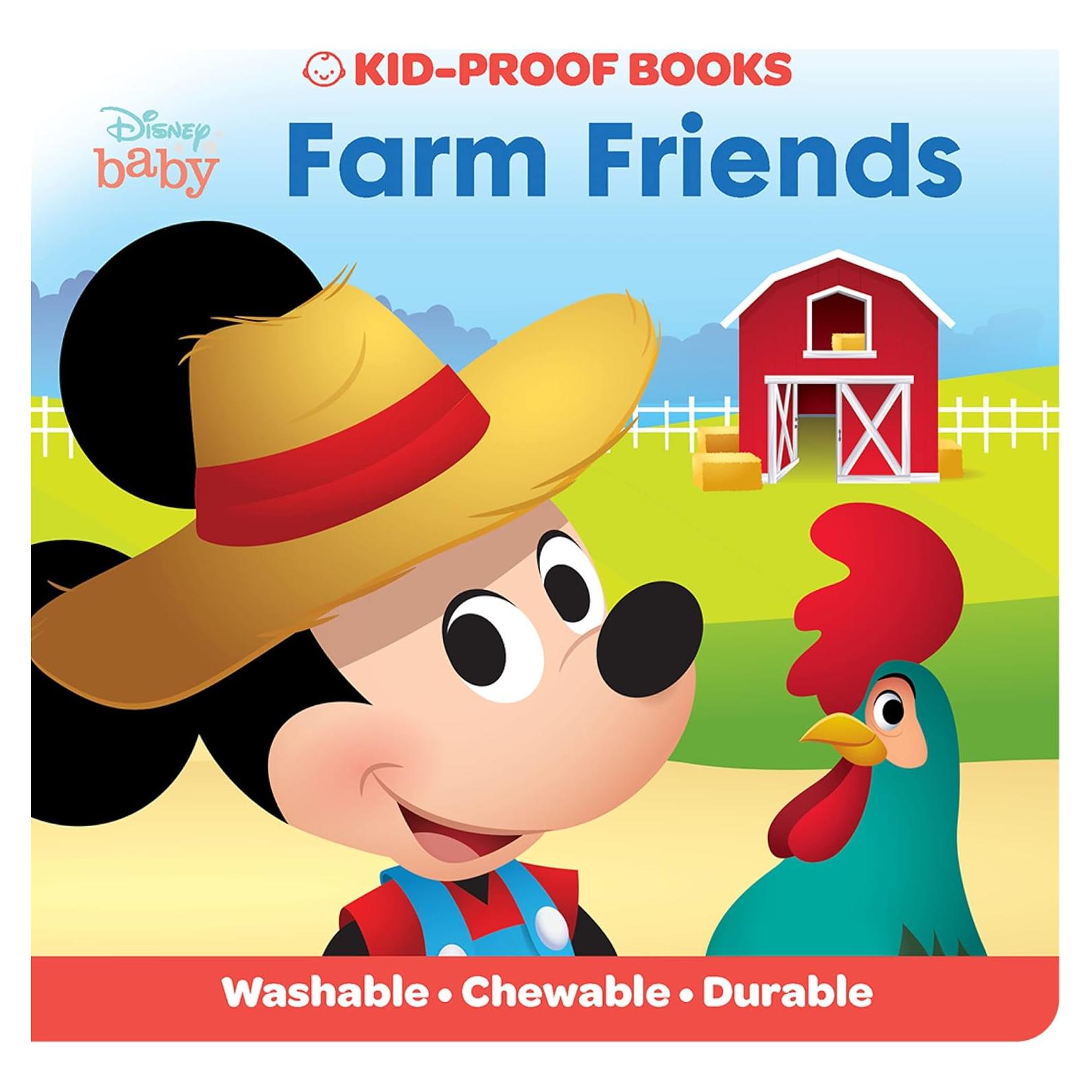 Baby Disney Mickey Mouse - Farm Friends - Kid-Proof Books - Washable, Chewable, and Durable - PI Kids