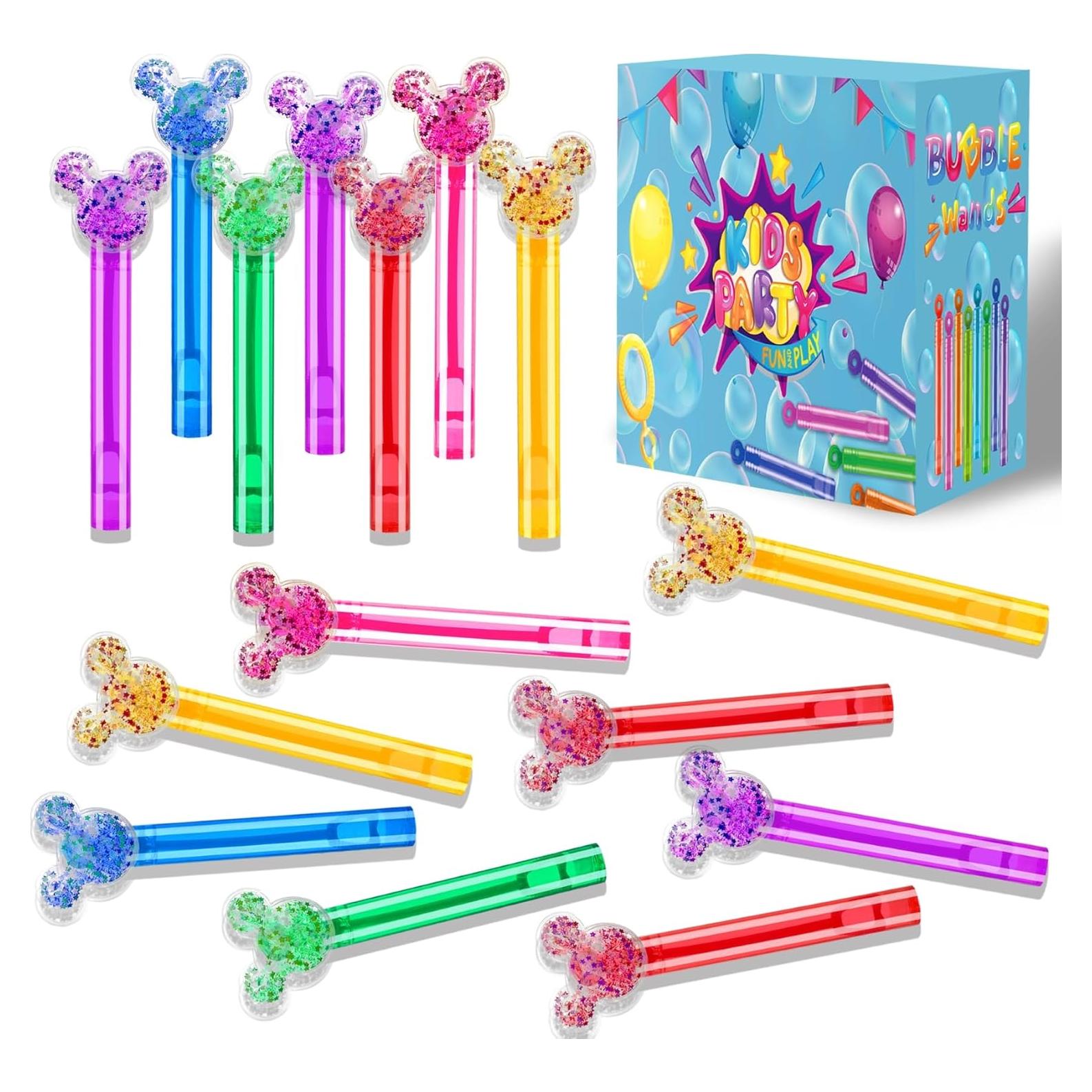 24 Varitas de Burbuja Brillantes Ratón para Fiestas