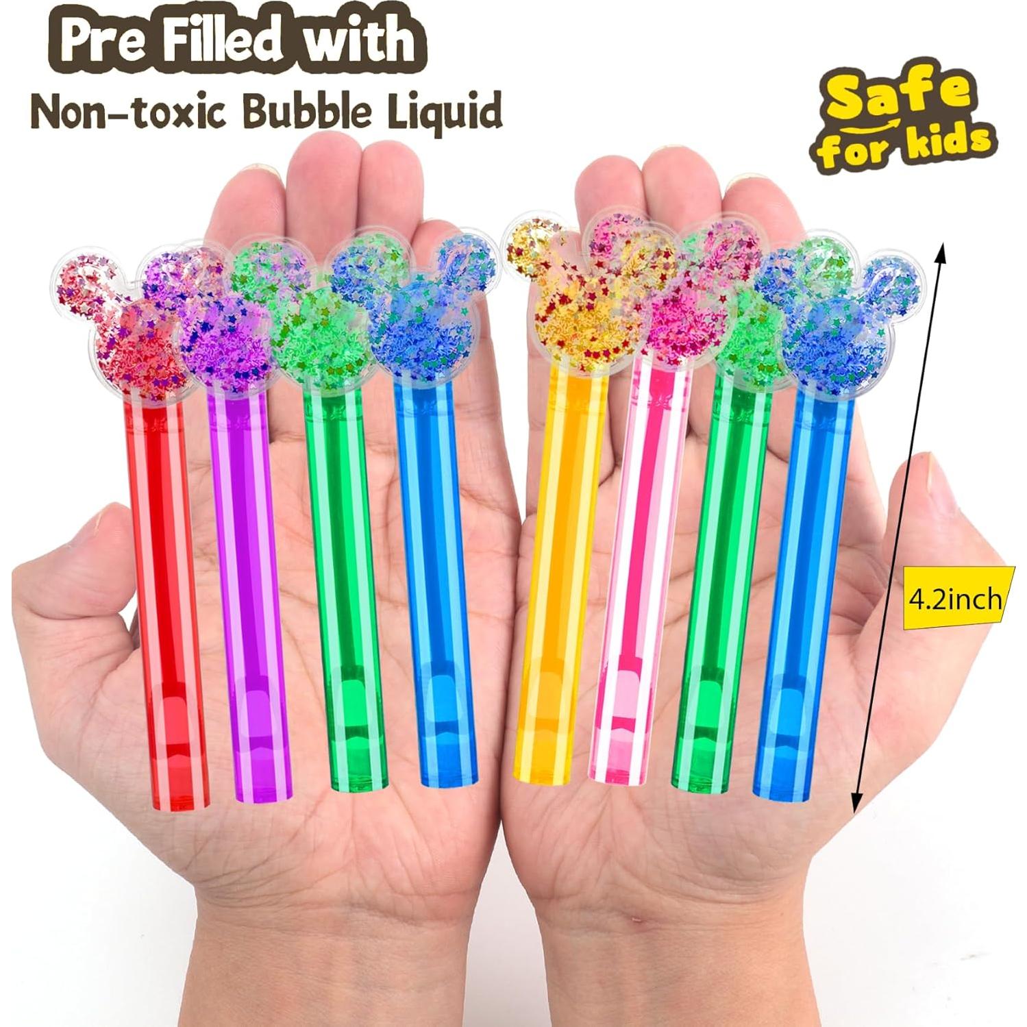 24 Varitas de Burbuja Brillantes Ratón para Fiestas