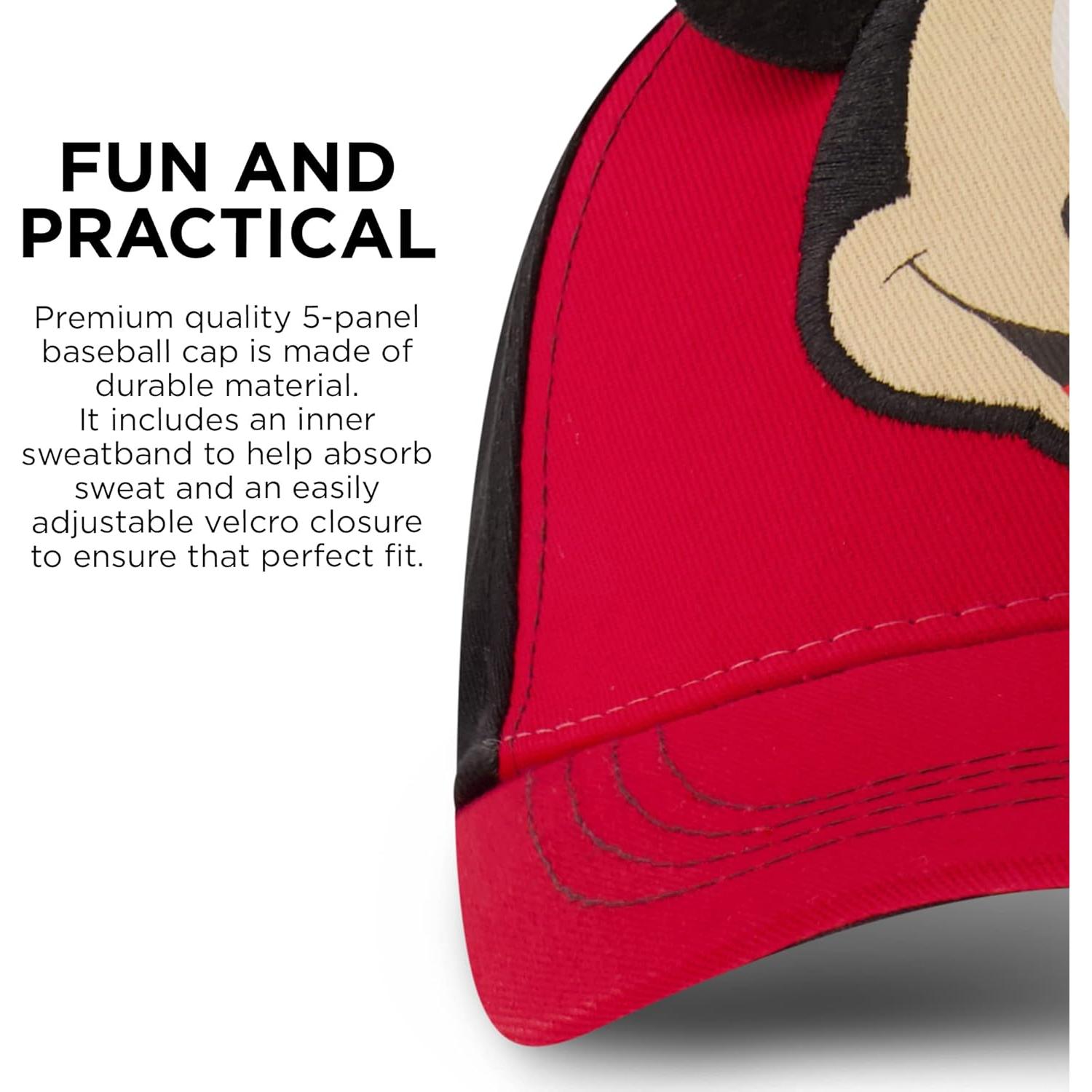 Gorra de béisbol Disney Mickey Mouse para niños 2-4T y 4-7T