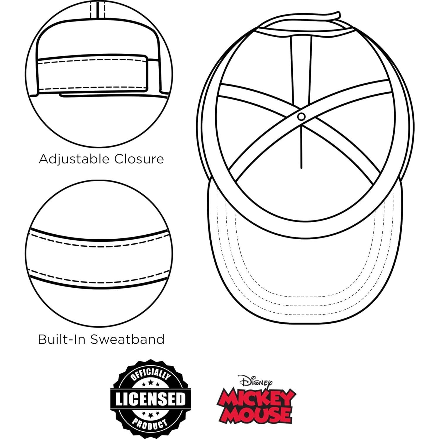 Gorra de béisbol Disney Mickey Mouse para niños 2-4T y 4-7T