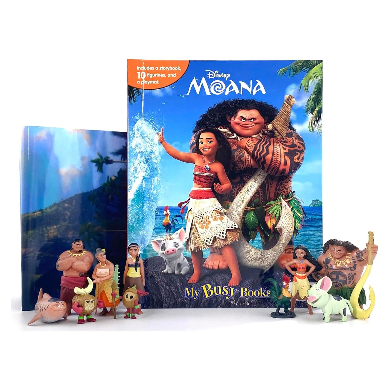 Disney Moana My Busy Books - Storybook, 10 figurines, playmat