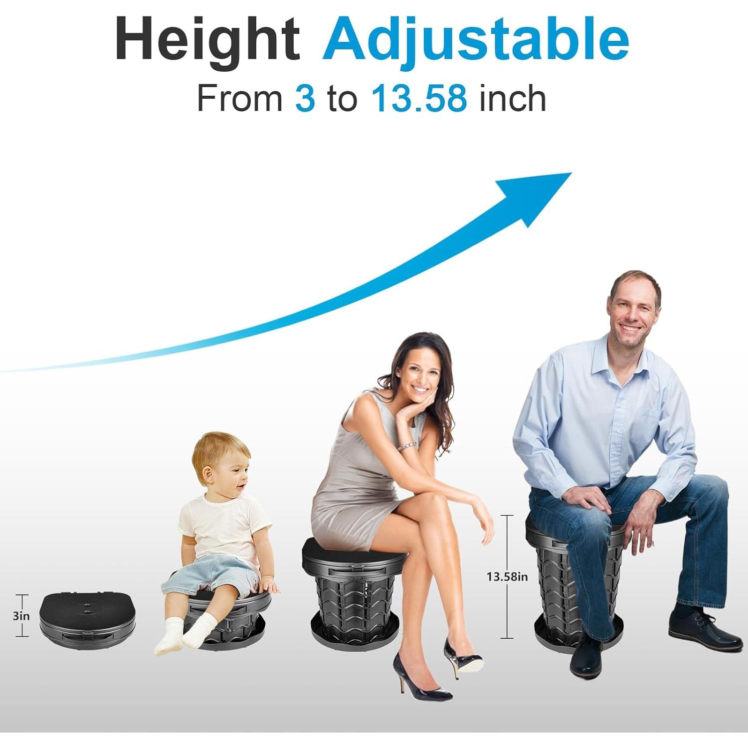 Inodoro Portátil Inodomio Camping Ajustable 7,6 a 34,5 cm