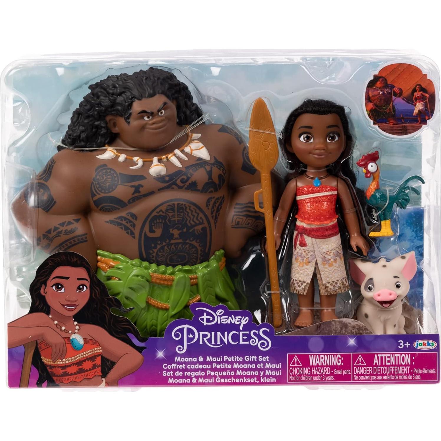 Conjunto de Muñecas Moana y Maui Disney Princess - 15 cm y 20 cm