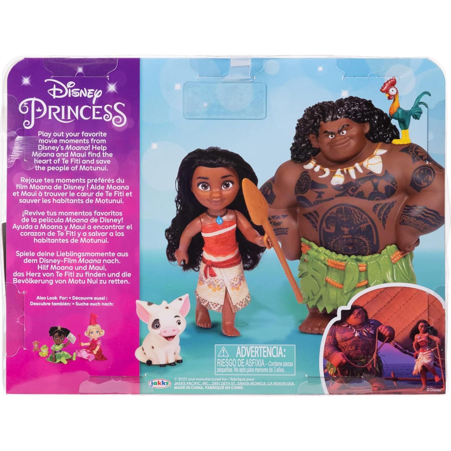 Conjunto de Muñecas Moana y Maui Disney Princess - 15 cm y 20 cm