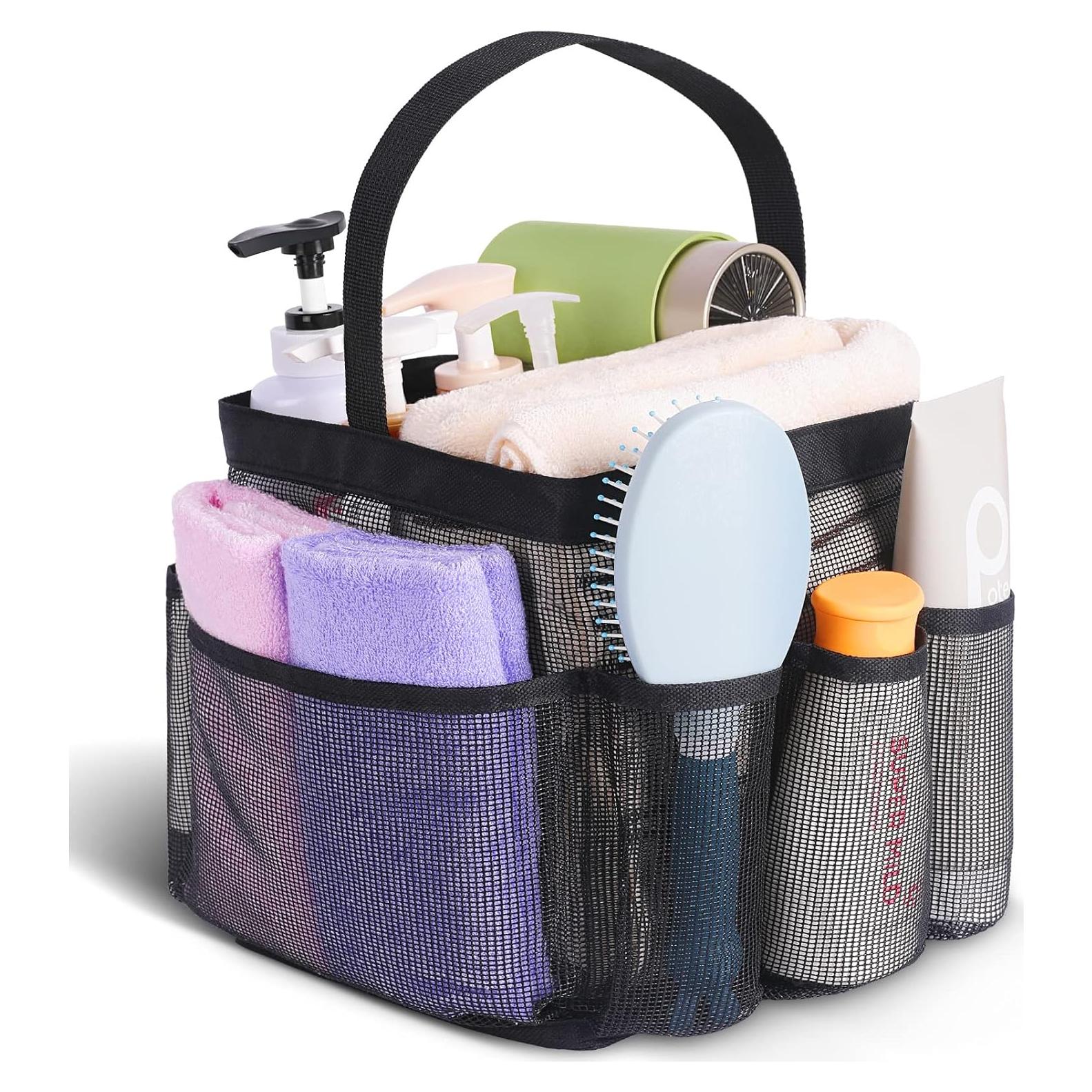 Caddy de Ducha Portátil EUDELE 8 Bolsillos Malla Negra