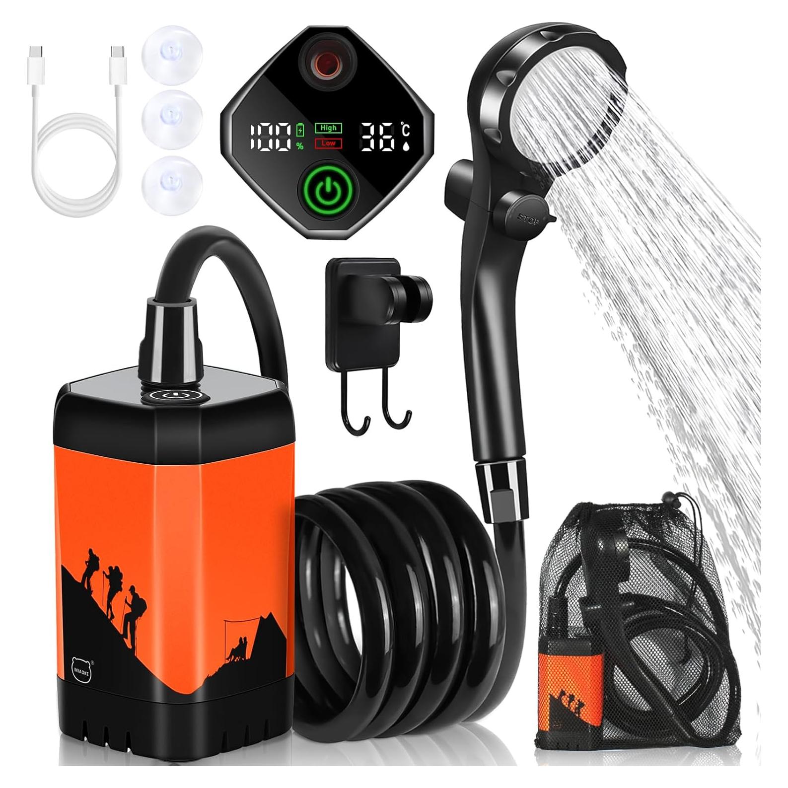 Ducha de Camping MIAOKE Portátil 7800mAh con Pantalla Digital