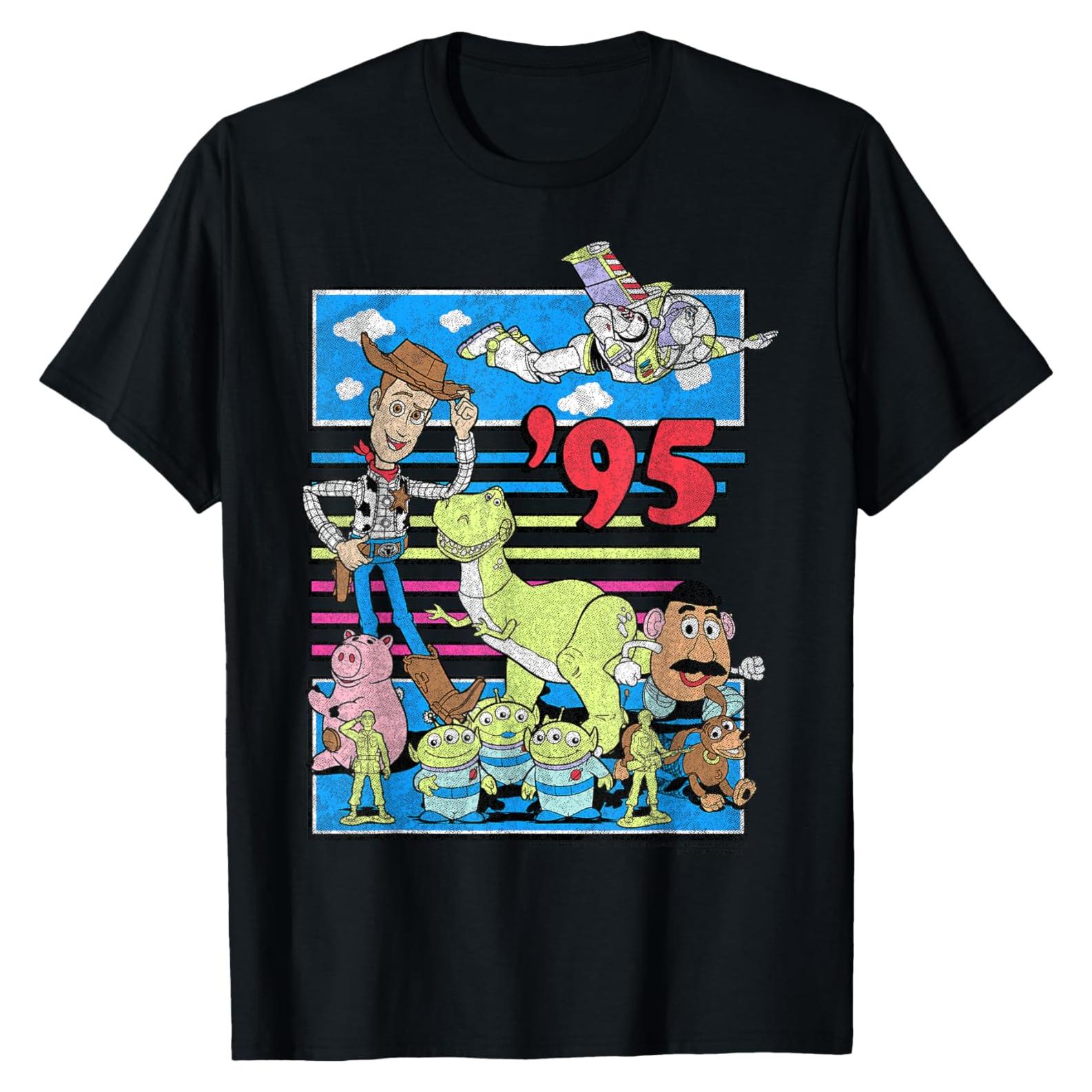 Camiseta Retro Toy Story Disney Pixar Unisex Negro Pequeño