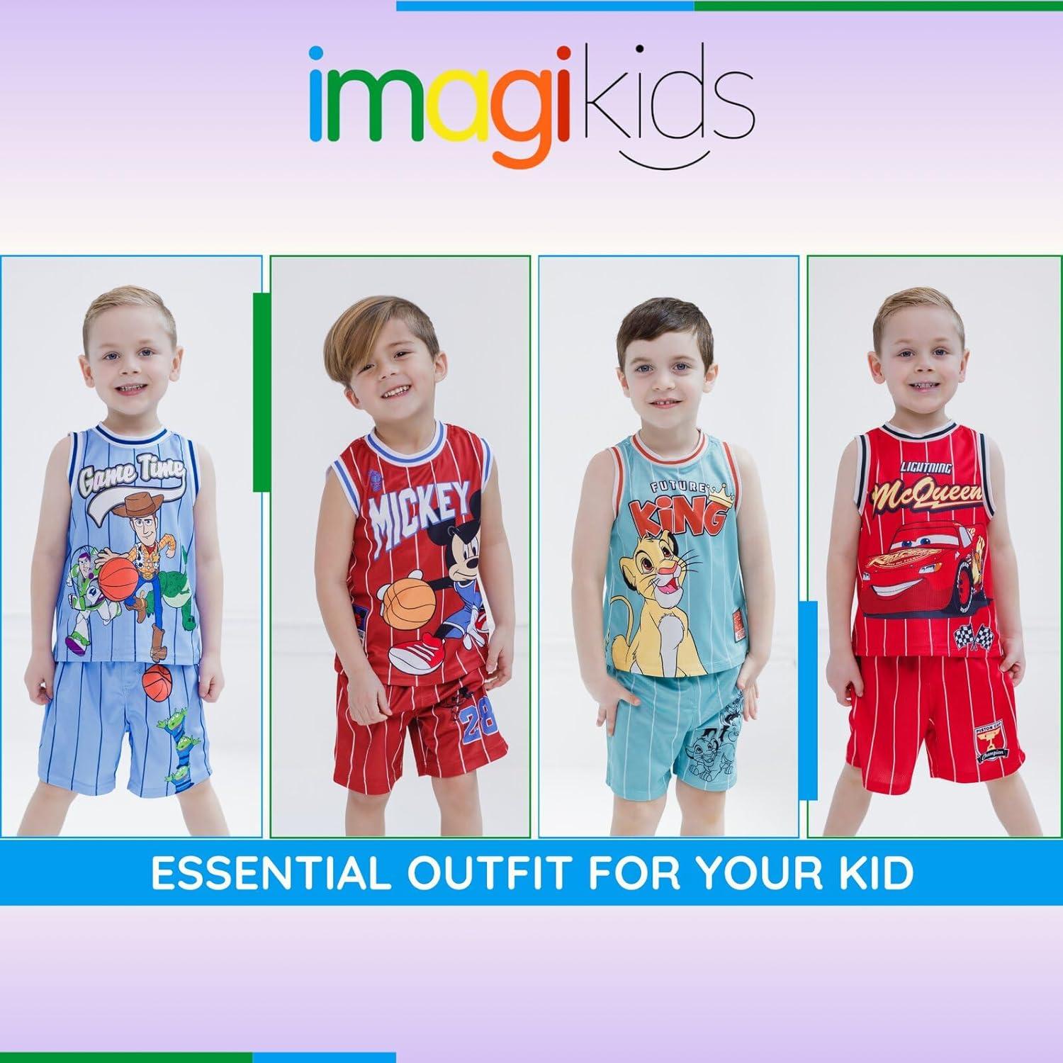 Conjunto deportivo Disney para niños 4T - Camiseta y shorts