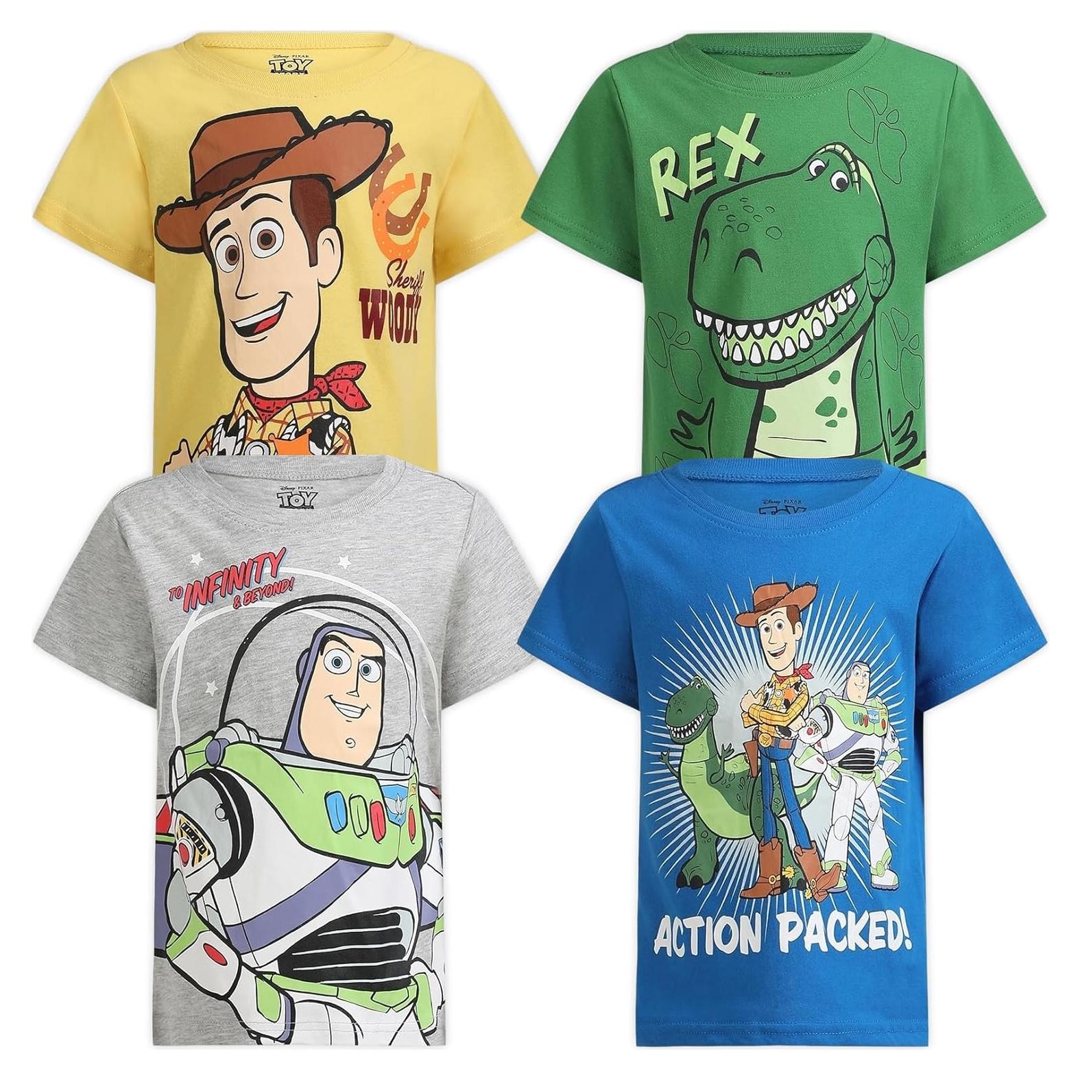 Camisetas de Manga Corta Disney Toy Story Paquete de 4 Niños