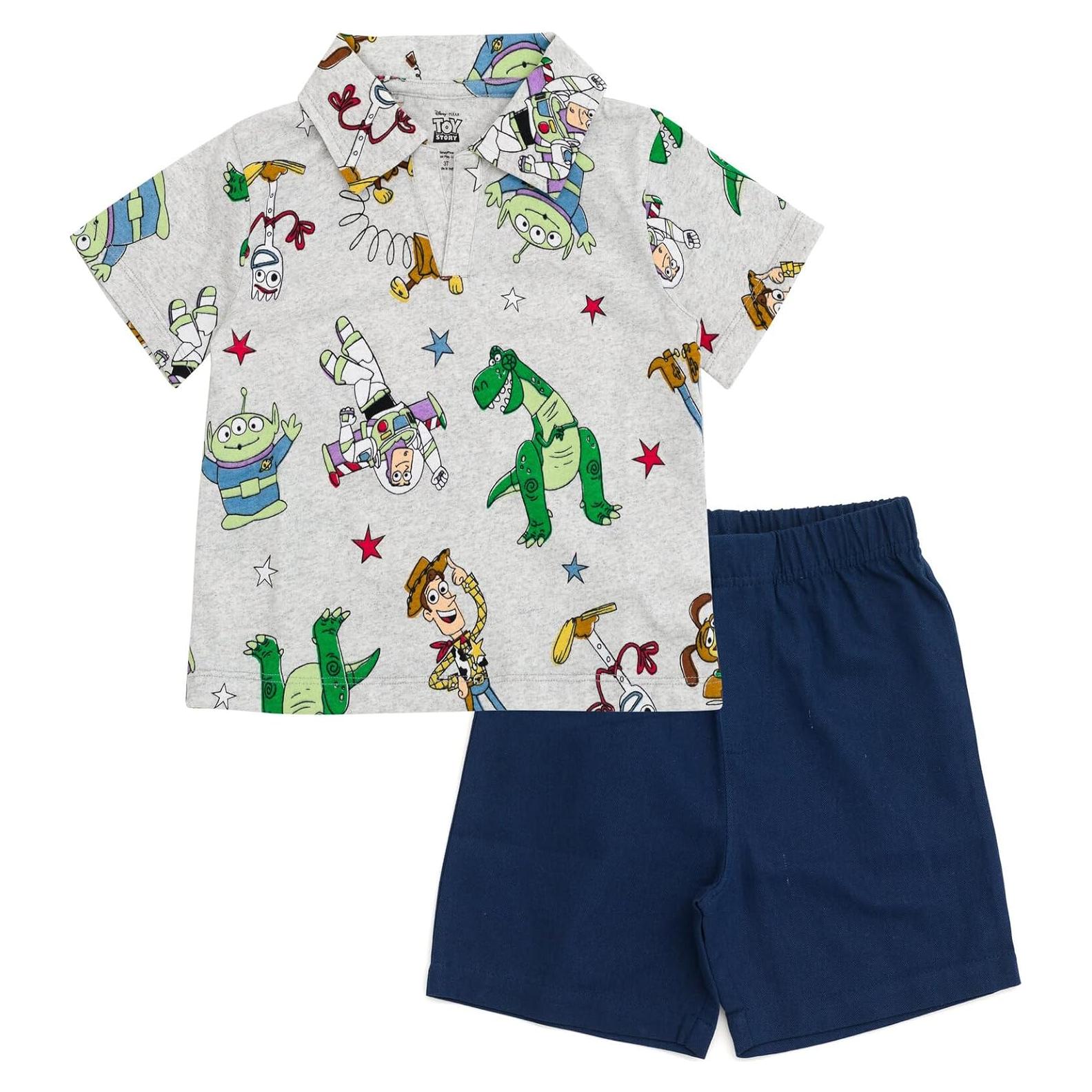 Conjunto Camisa Polo y Pantalones Cortos Disney 7-8
