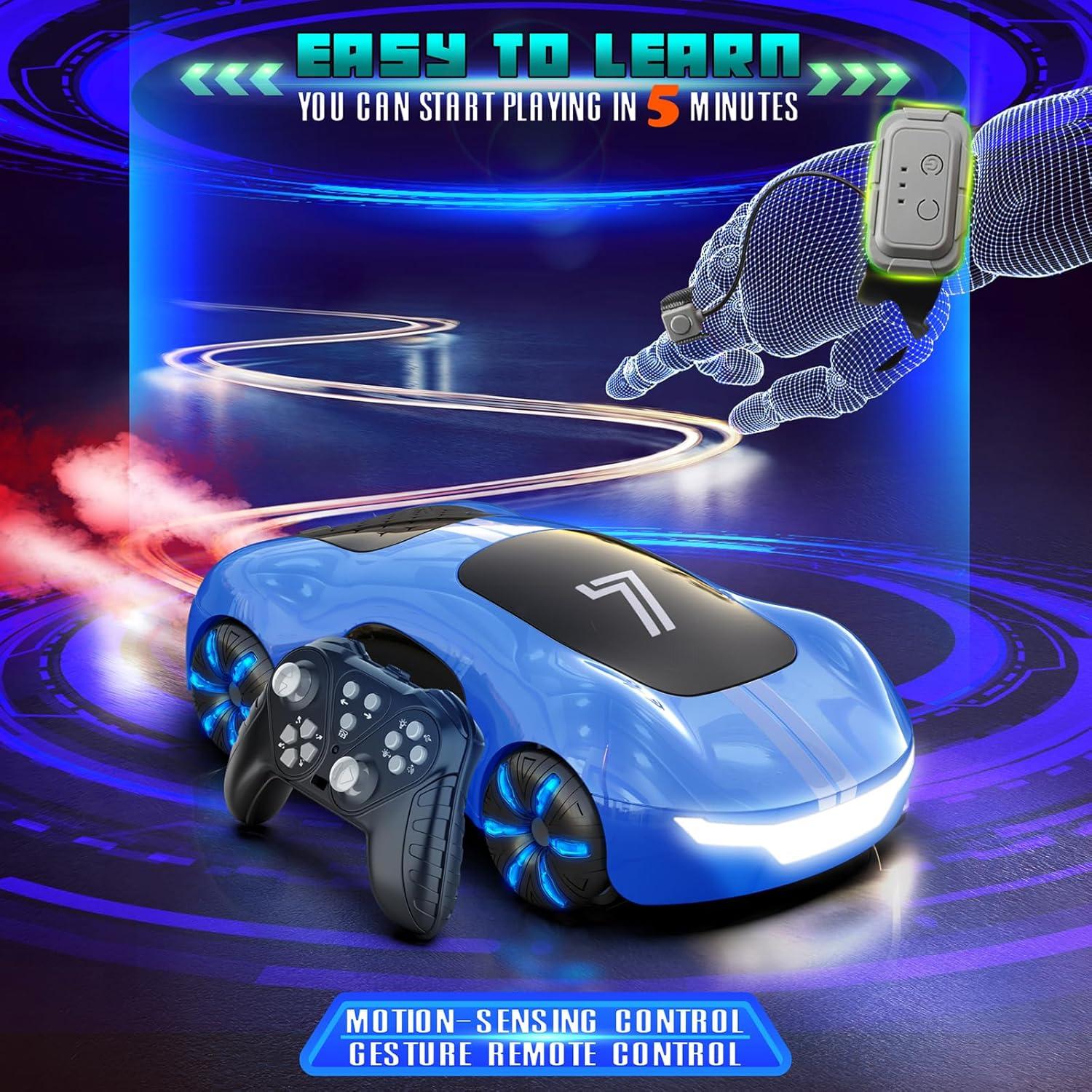 Coche RC Stunt AEROQUEST Control por Gestos 360° Azul