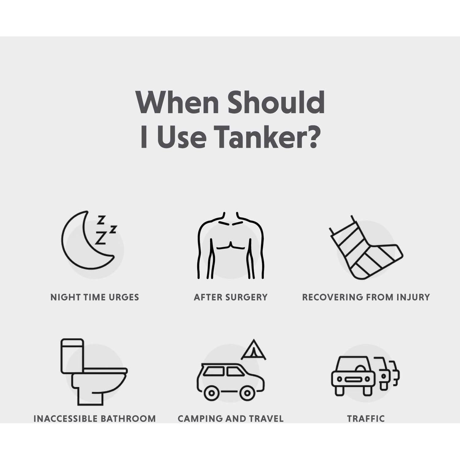 Orinal Portátil Tanker para Hombres a Prueba de Derrames