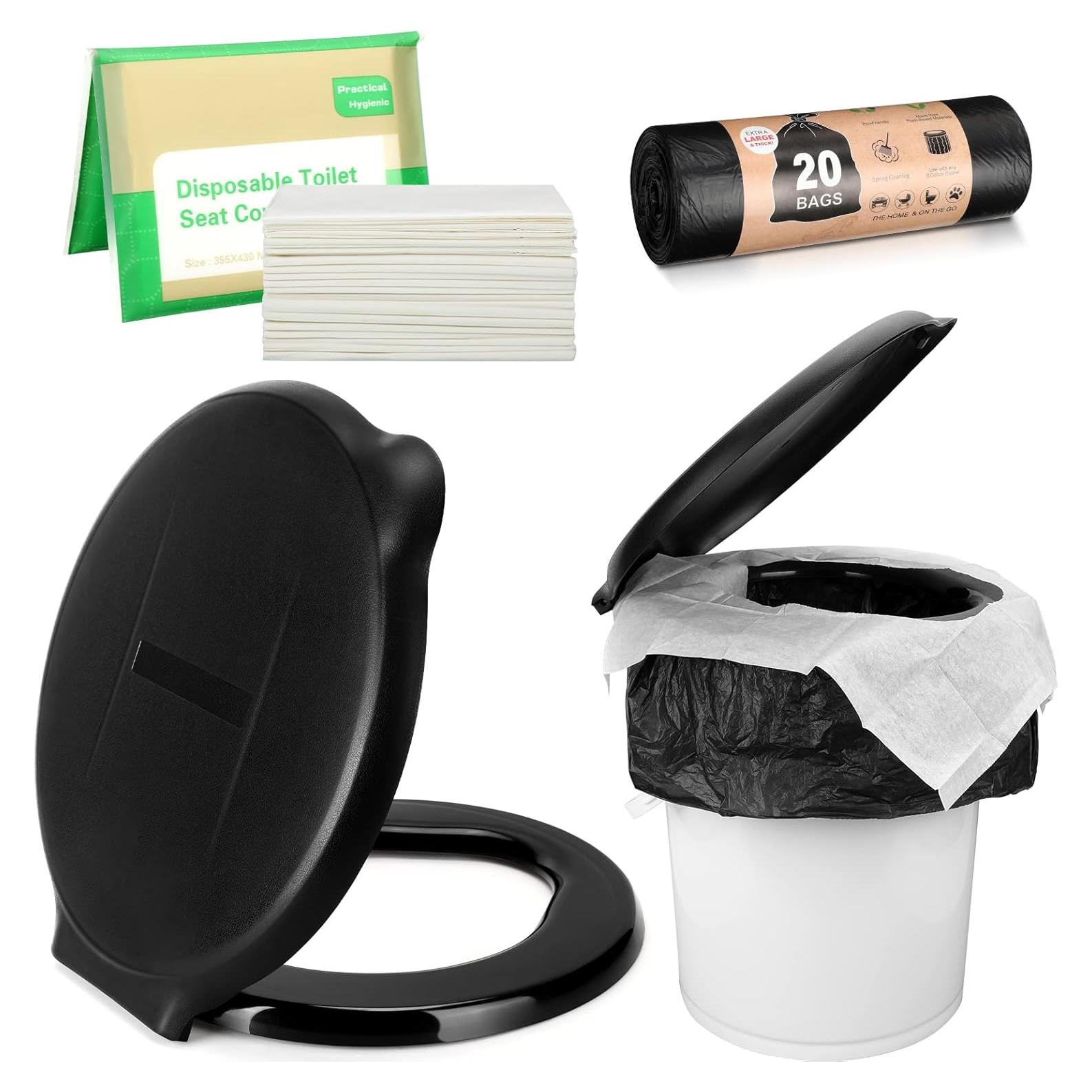 Asiento de inodoro portátil Glenmal para cubo de 19L con bolsas